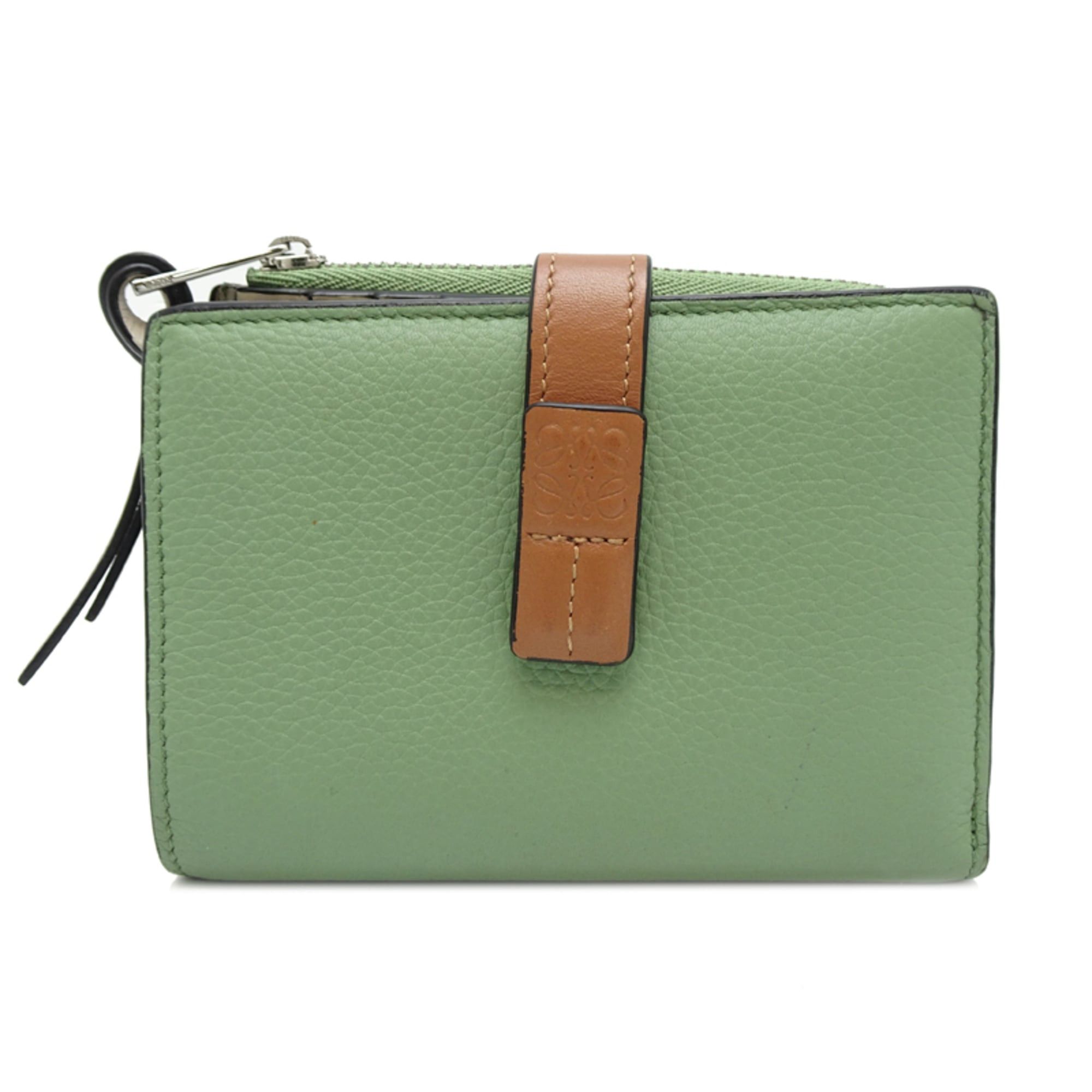 Loewe Loewe Slim Bifold Wallet, Women's, C660830X01, Calfskin, Rosemary (Moss Green) Size ONE SIZE - 1 Thumbnail