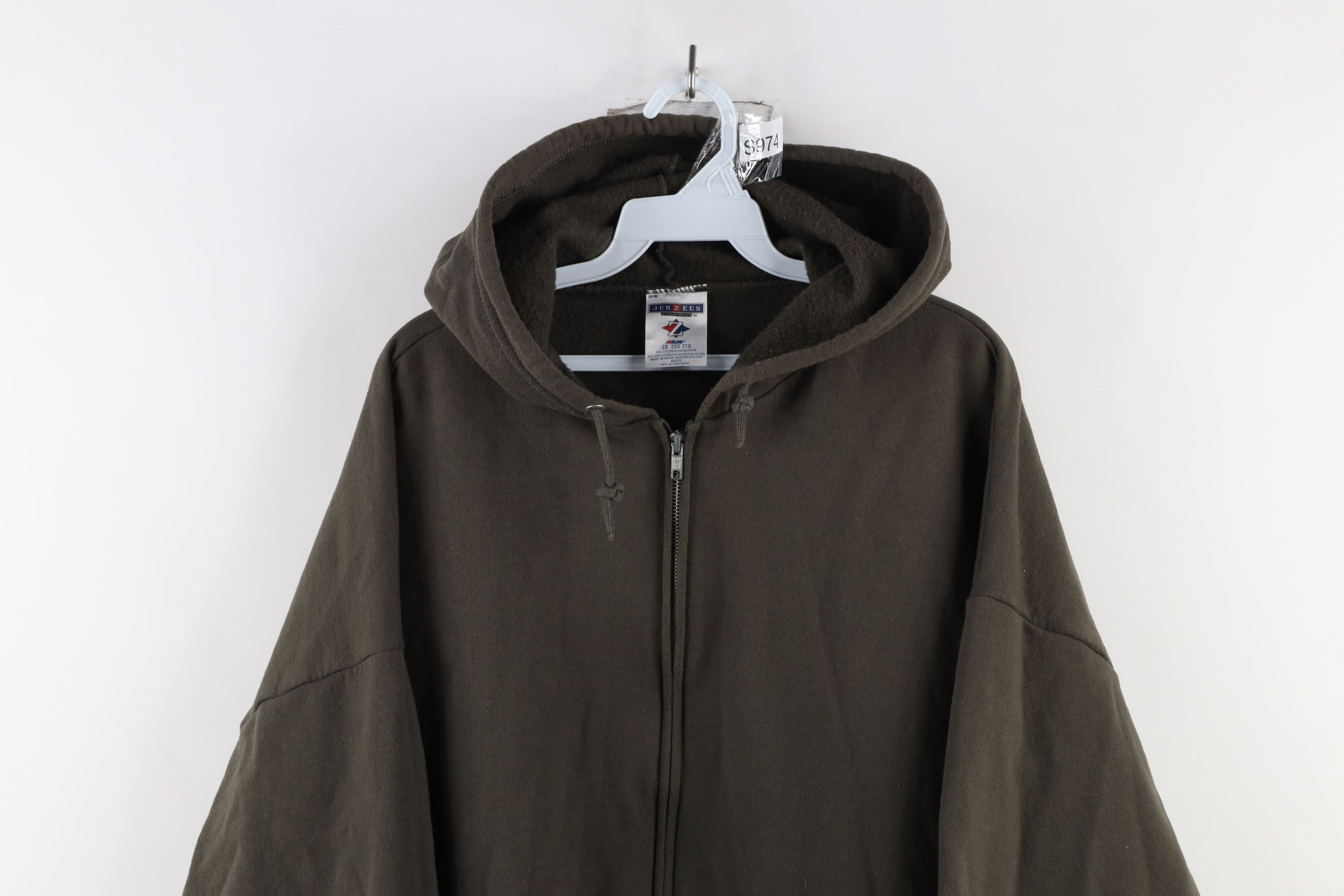 Vintage Vintage 90s Streetwear Full Zip Hoodie Sweatshirt Green Size US XXL / EU 58 / 5 - 2 Thumbnail
