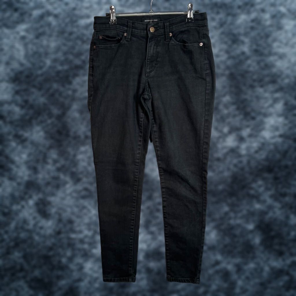 Banana Republic VINTAGE Banana Republic Jeans Skinny Denim Mid Rise Stretch Adult Womens 27/4 Black Womens Size 27" / US 4 / IT 40 - 1 Thumbnail