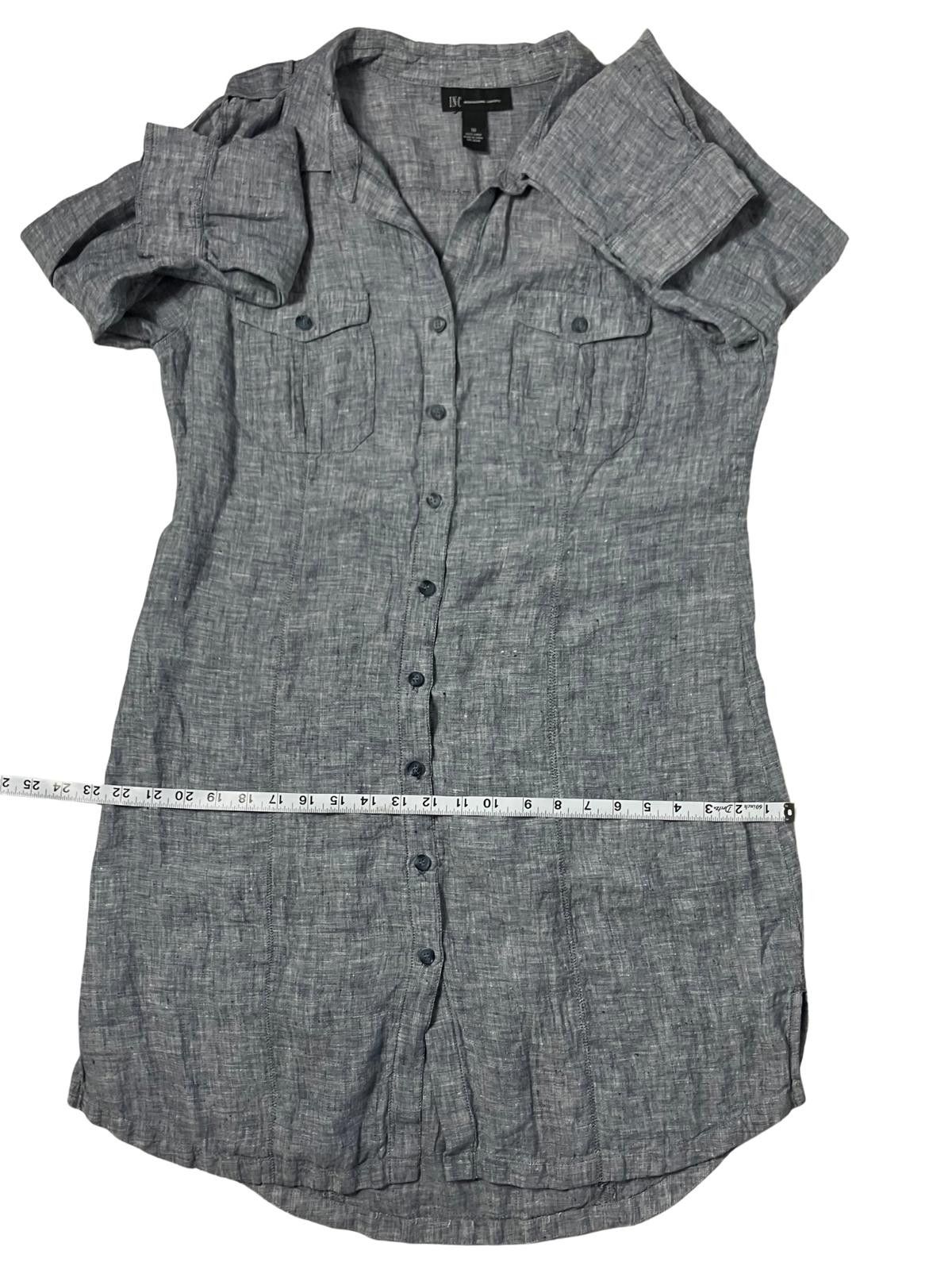 Other INC Linen Shirt Dress Gray Button Front Size 16 Size XXL / US 16-18 / IT 52-54 - 8 Thumbnail