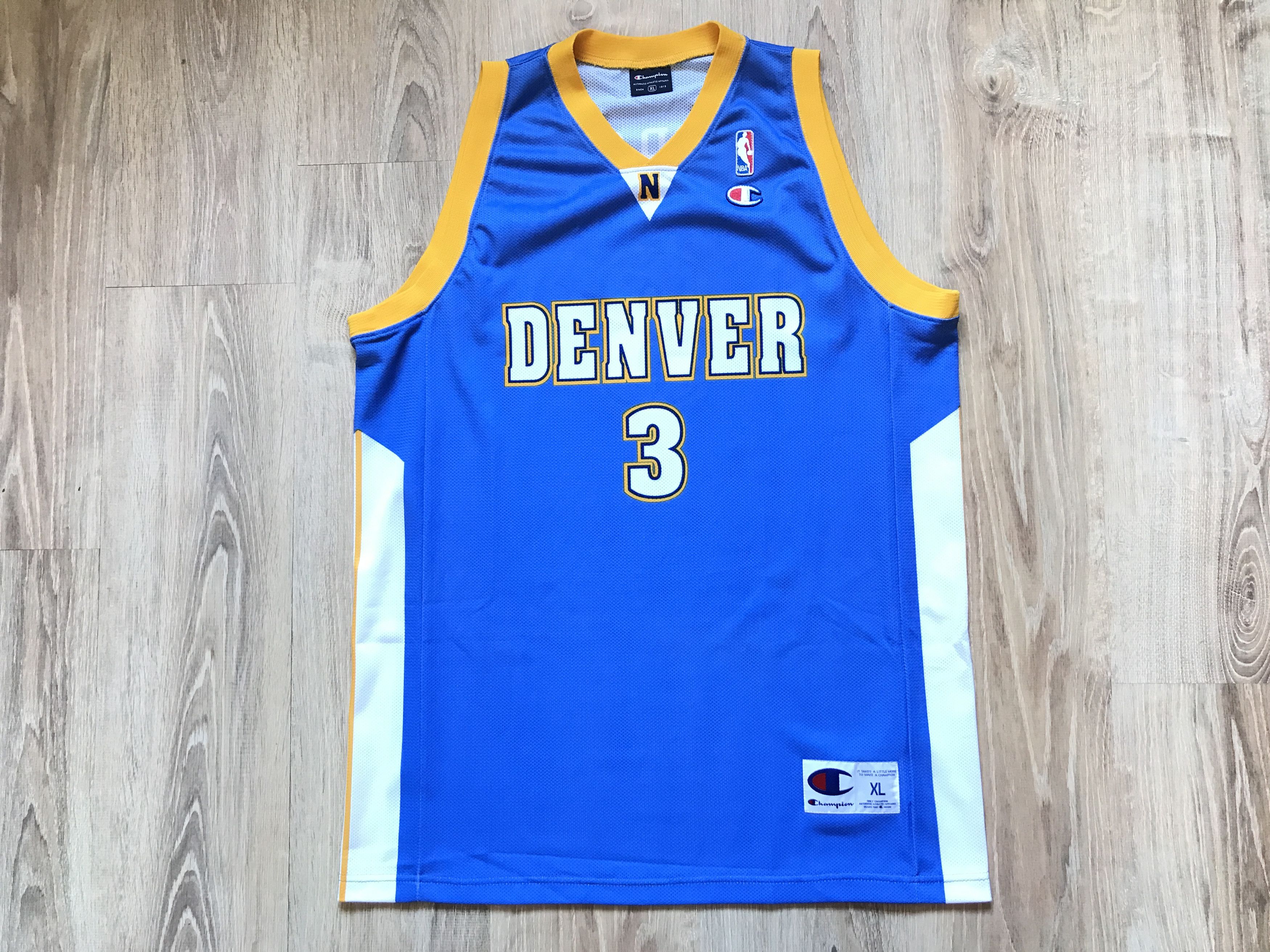 Champion × NBA × Vintage Vintage NBA Denver Nuggets Allen Iverson #3 Jersey Size US XL / EU 56 / 4 - 11 Thumbnail