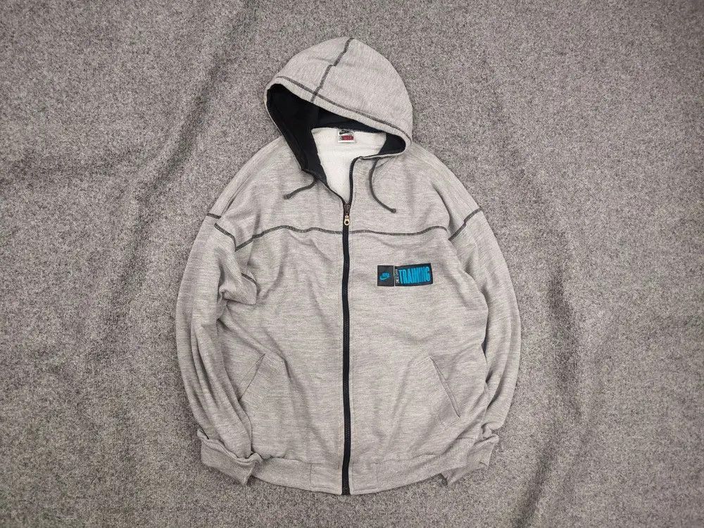 Nike Vintage 90's Nike cross training Logo Zip up Gray Hoodie Size US L / EU 52-54 / 3 - 1 Thumbnail