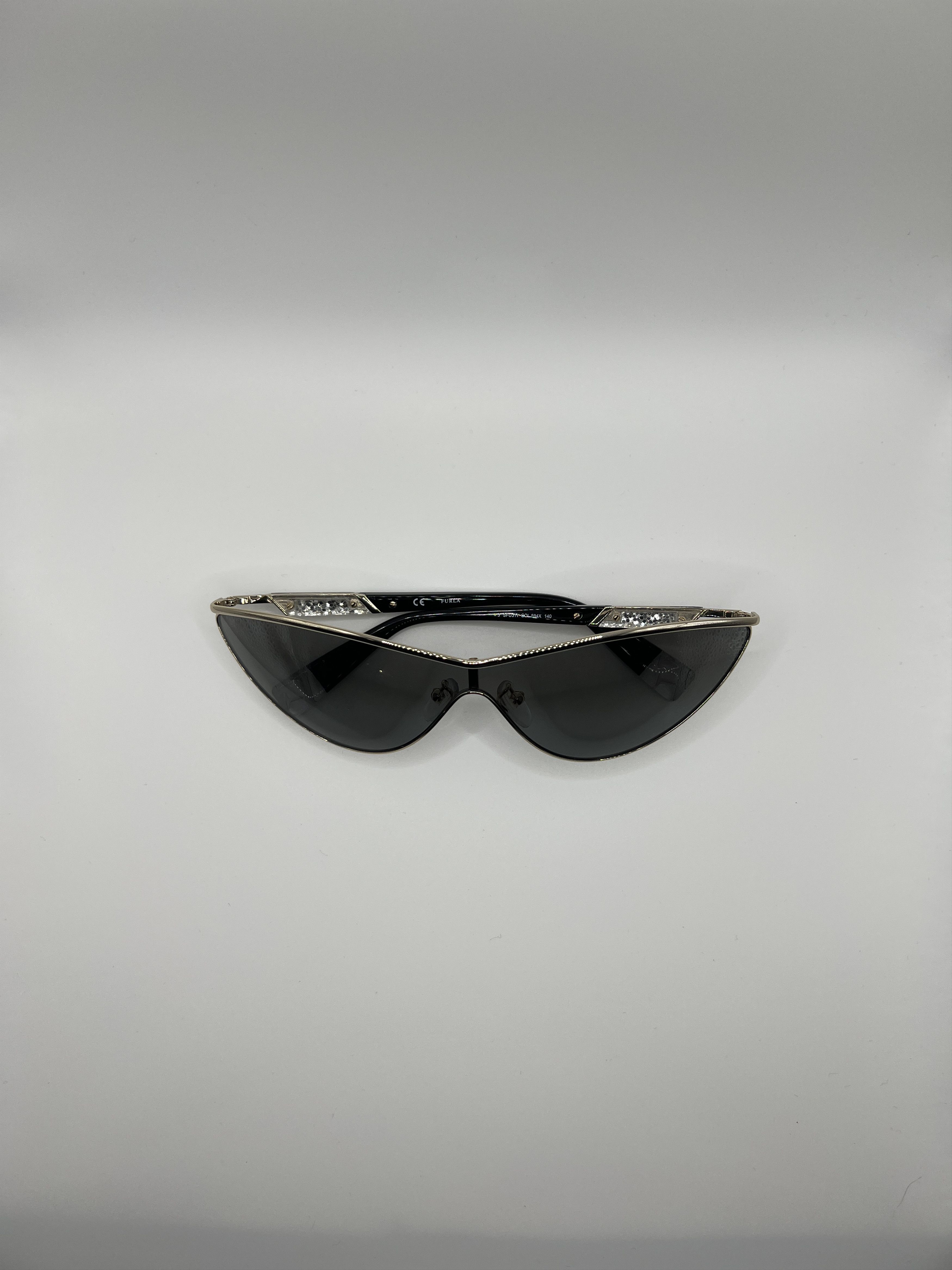 Furla Furla SFU311 Cat Eye Crystal Sunglasses Black/Gold Size ONE SIZE - 3 Thumbnail