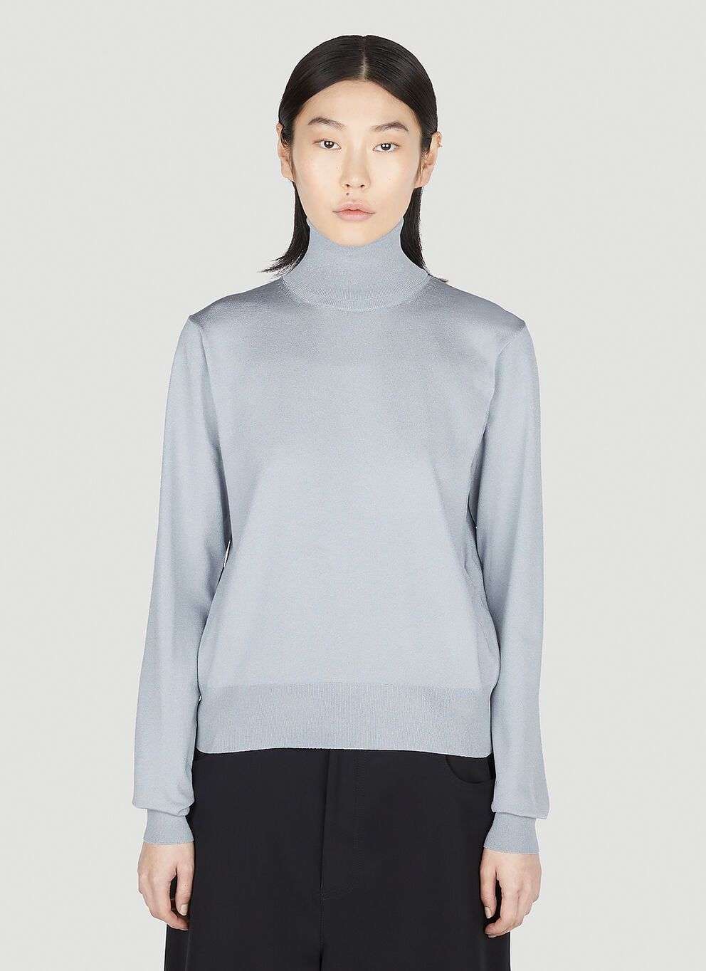 image of Balenciaga High Neck Sweater in Grey, Women's (Size Small)
