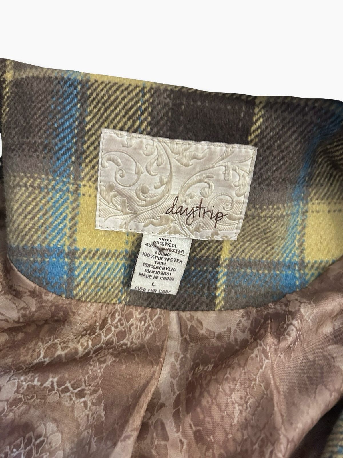 Other Daytrip Plaid Asymmetrical Pea Coat Size L / US 10 / IT 46 - 4 Thumbnail