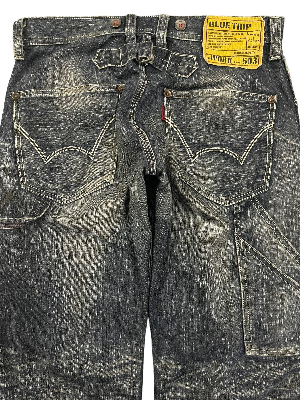 Edwin Vintage Edwin 503 Blue Trip Faded Wash Buckle Carpenter Size US 32 / EU 48 - 4 Thumbnail