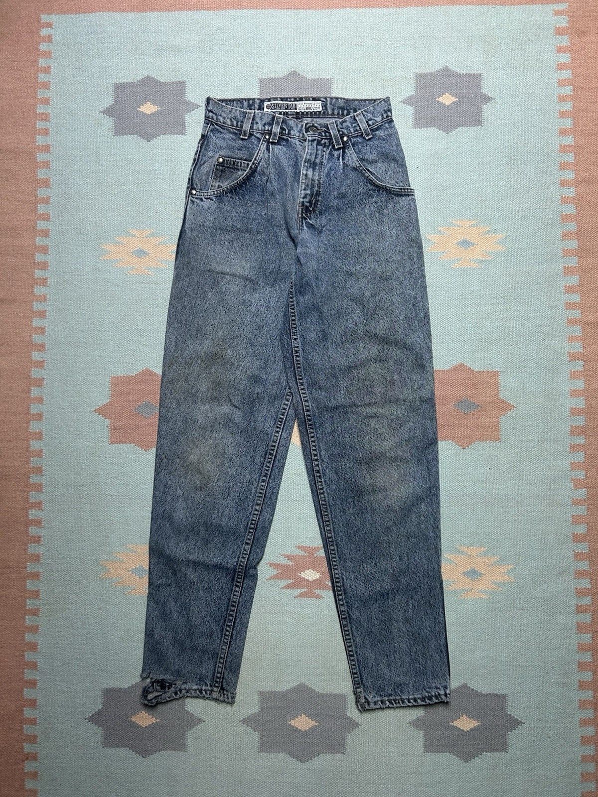 Vintage 90s Levi’s silvertab jeans dark tapered distressed USA 27x33 Size 27" / US 4 / IT 40 - 1 Thumbnail