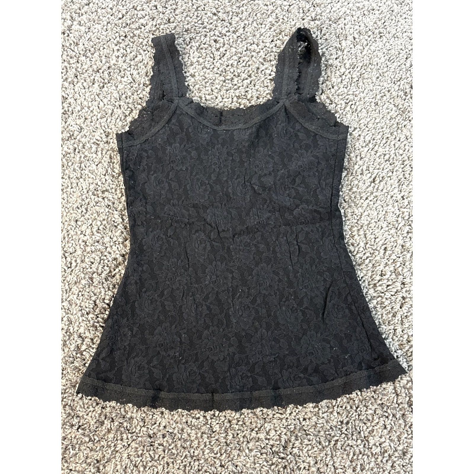Vintage VINTAGE Hanky Panky Camisole Top Womens M Black Lacey Floral 90s Shirt Blouse Sleeveless V-Neck Womens 90s Size M / US 6-8 / IT 42-44 - 5 Thumbnail