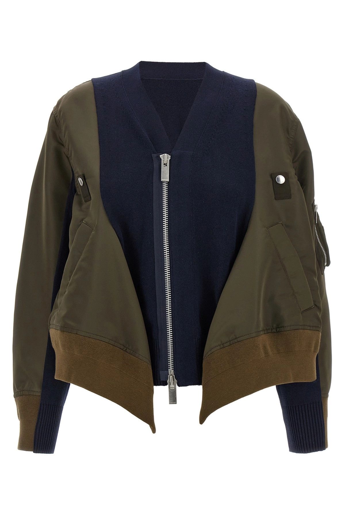 Nylon insert cardigan