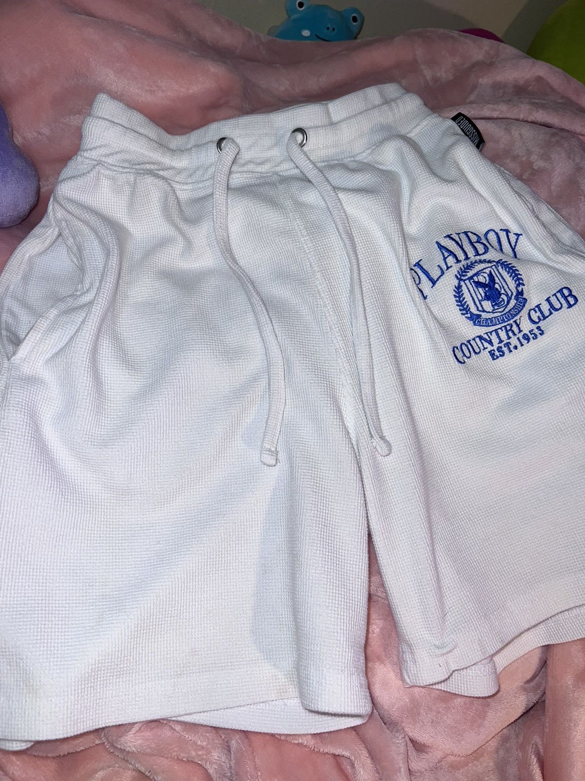 Asos Playboy Missguided sports co-ord waffle country club shorts Size 27" / US 4 / IT 40 - 12 Thumbnail
