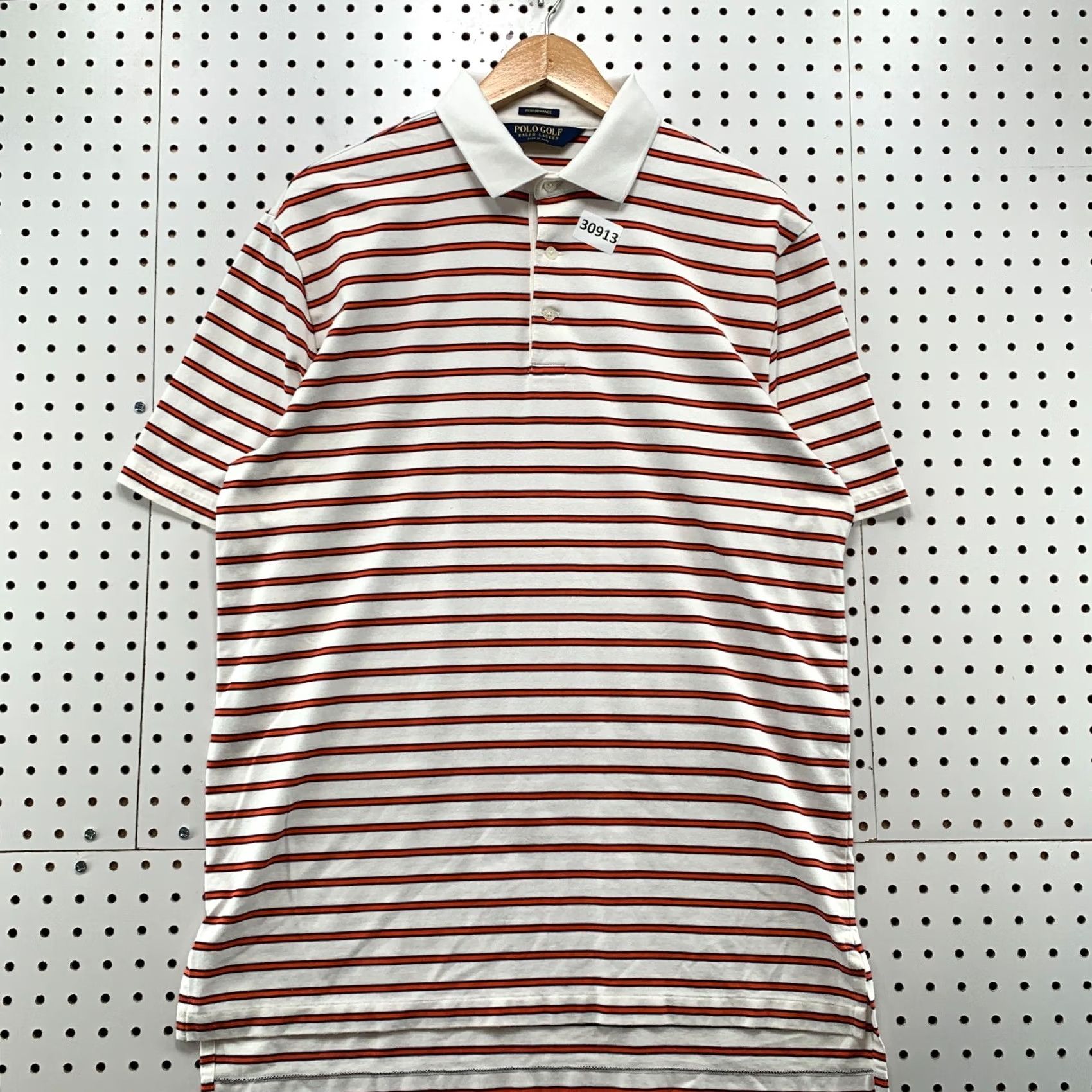 Polo Ralph Lauren Polo Ralph Lauren Performance Shirt Mens Medium White Orange Stripe Polo Shirt Mens Medium White Orange Stripe Size US M / EU 48-50 / 2 - 2 Thumbnail