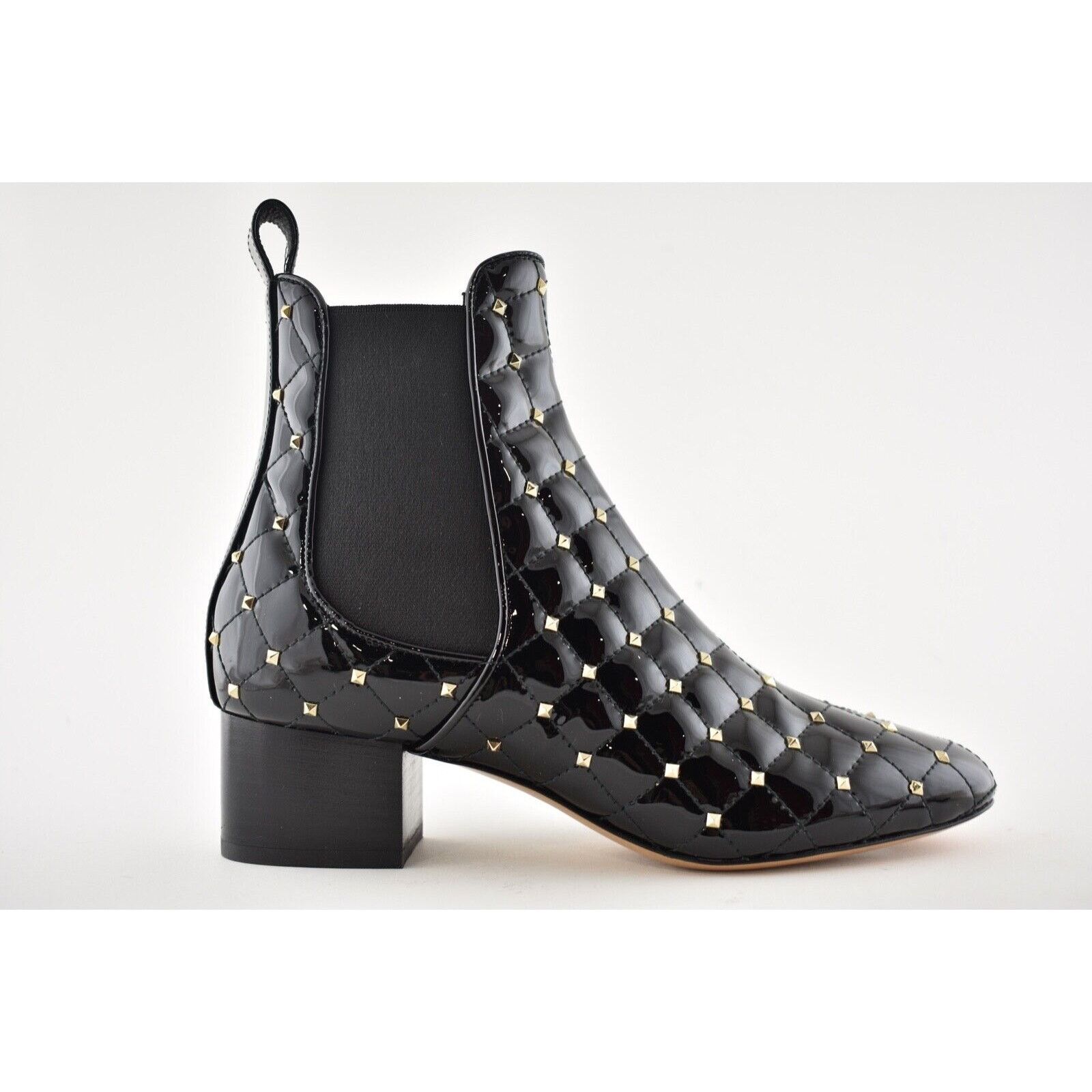 Valentino Valentino Rockstud Chelsea Spike Black Patent Stud Heel Size US 7.5 / IT 37.5 - 2 Thumbnail
