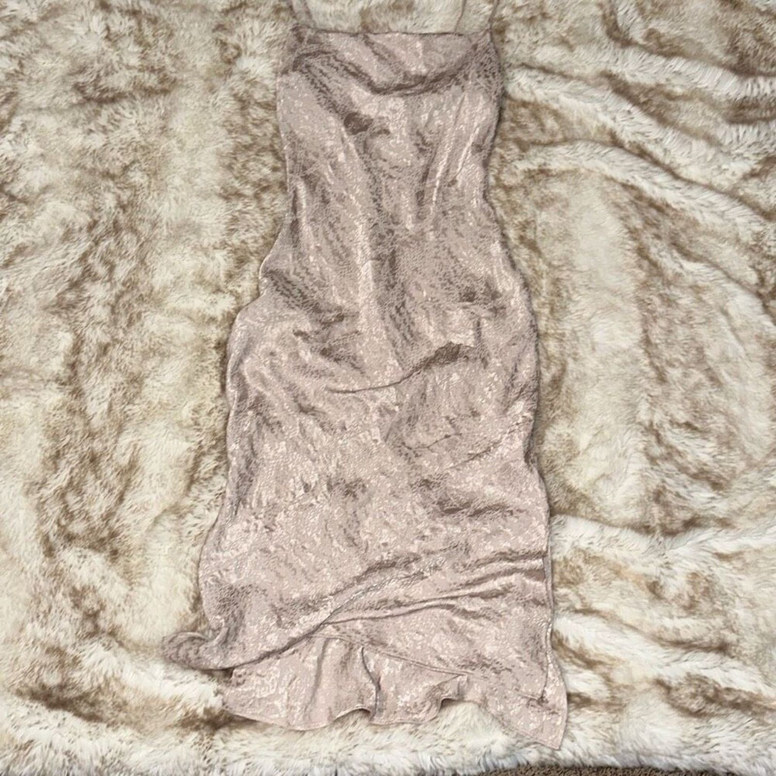 Express Express Neutral Cowl Neck Satin Midi Dress | Sz XS Size XS / US 0-2 / IT 36-38 - 3 Thumbnail
