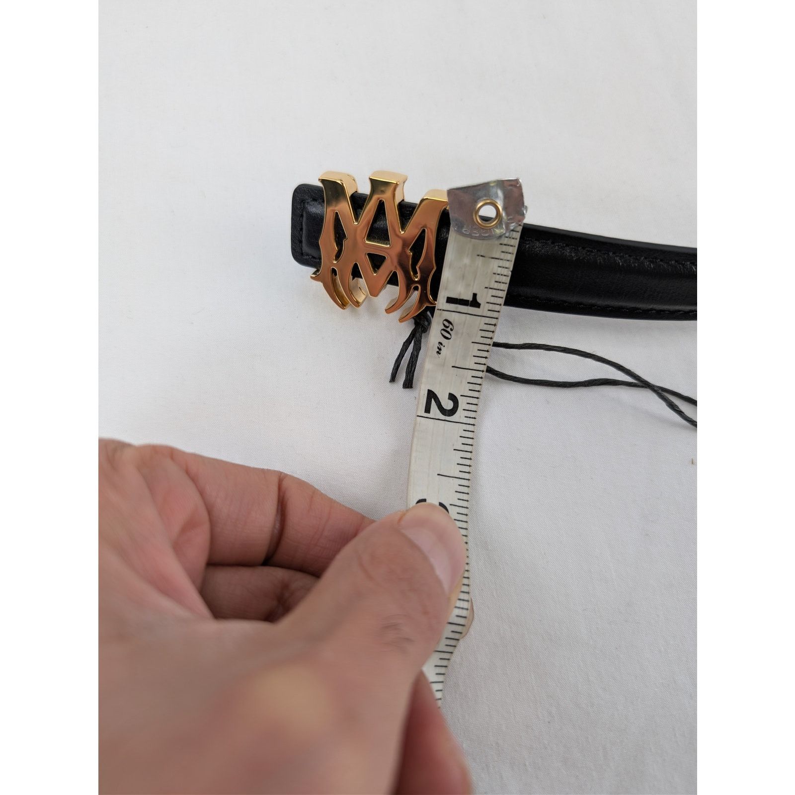 Amiri o1rshd1 Q:3 / Size: 95cm / MA 2 Cm Belt in Gold/Black Size 38 - 10 Thumbnail