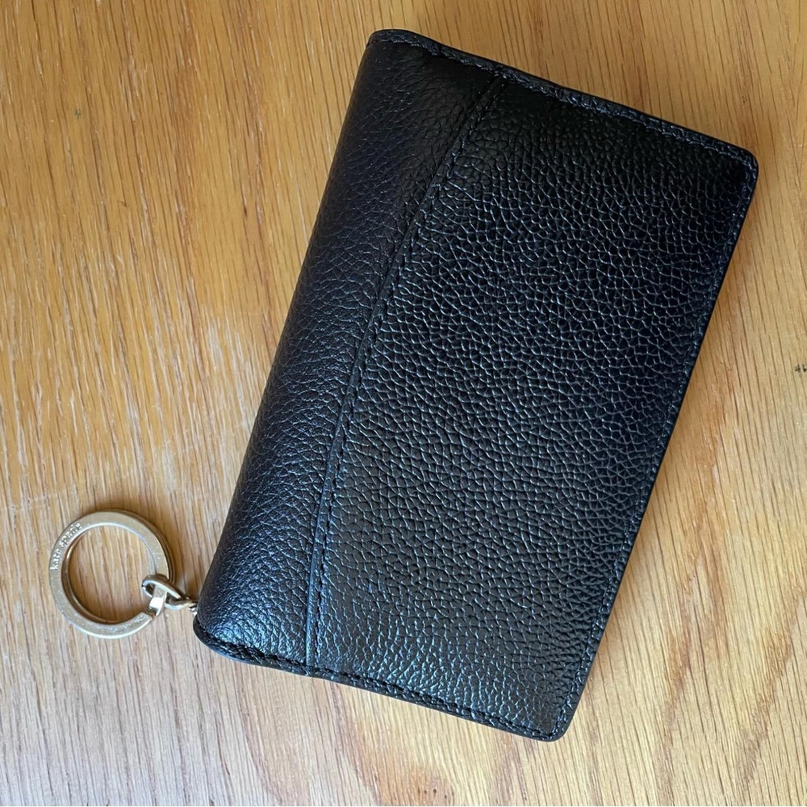 Designer Kate Spade Leather Black & Beige Key Coin Purse Wallet Size ONE SIZE - 5 Thumbnail