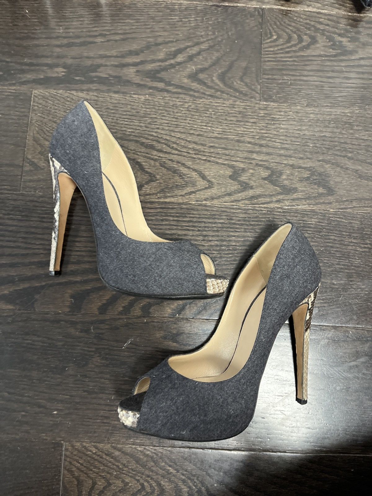 Alexandre Birman Alexandre Birman Wool Heels with Snakeskin Heel Size US 9 / IT 39 - 2 Thumbnail