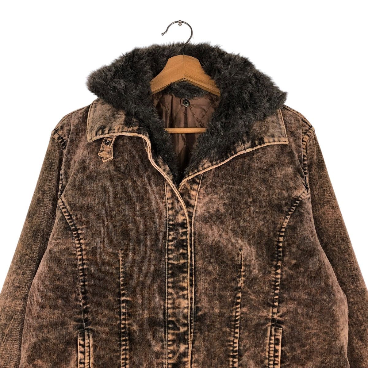 Japanese Brand 🔥VINTAGE BIKER JACKET DOUBLE COLLAR FUR LINING CREA JAPAN Size US M / EU 48-50 / 2 - 5 Thumbnail