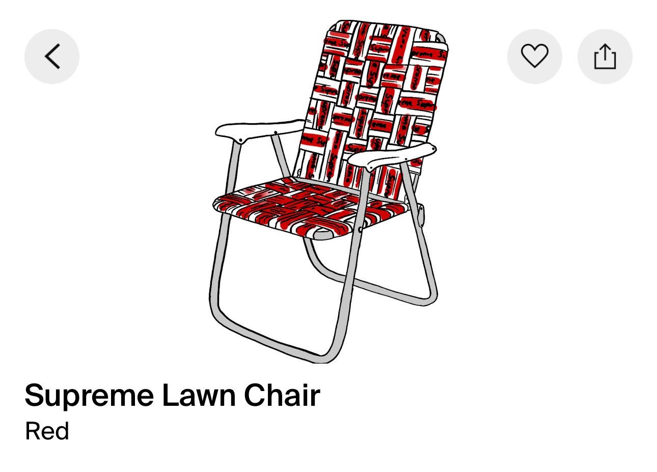 Supreme Supreme Lawn Chair Size ONE SIZE - 6 Thumbnail