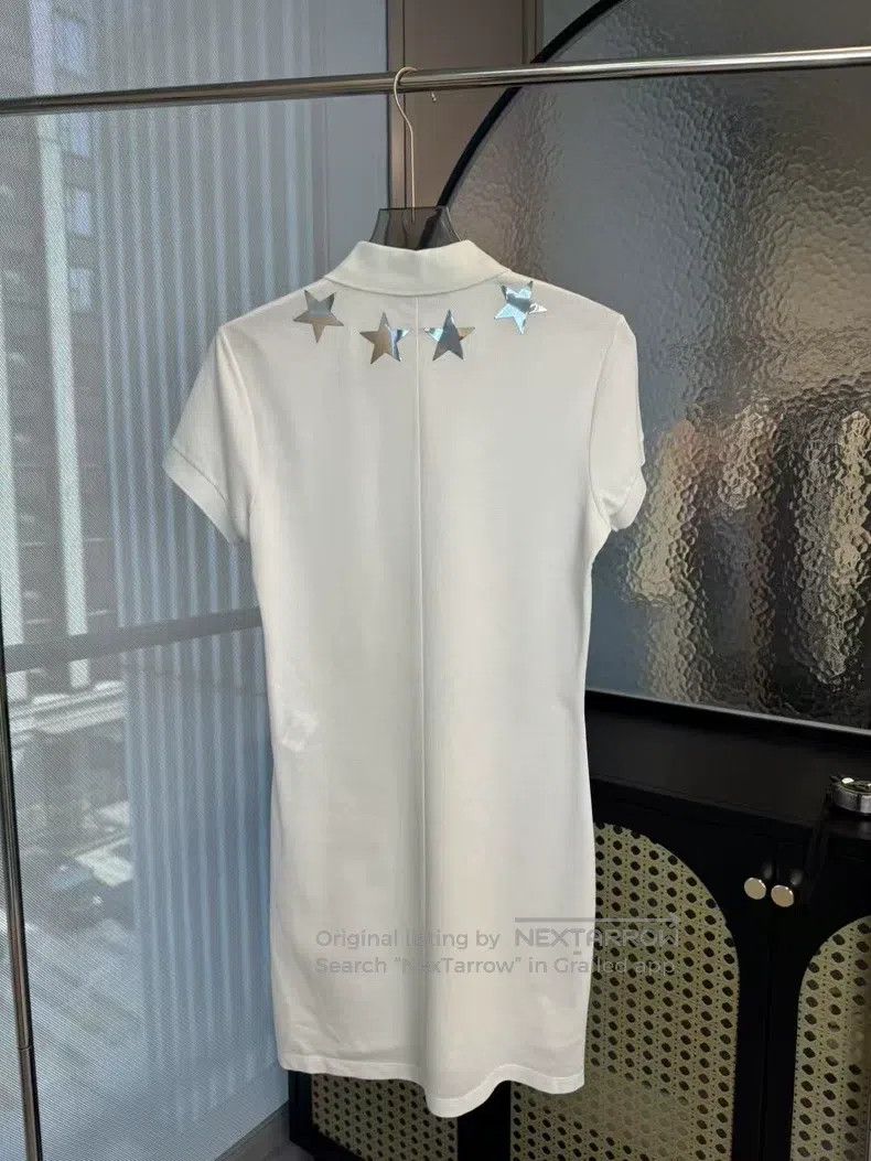 Givenchy Givenchy Size40 White Five-pointed Star Polo Dress Size US M / EU 48-50 / 2 - 2 Thumbnail