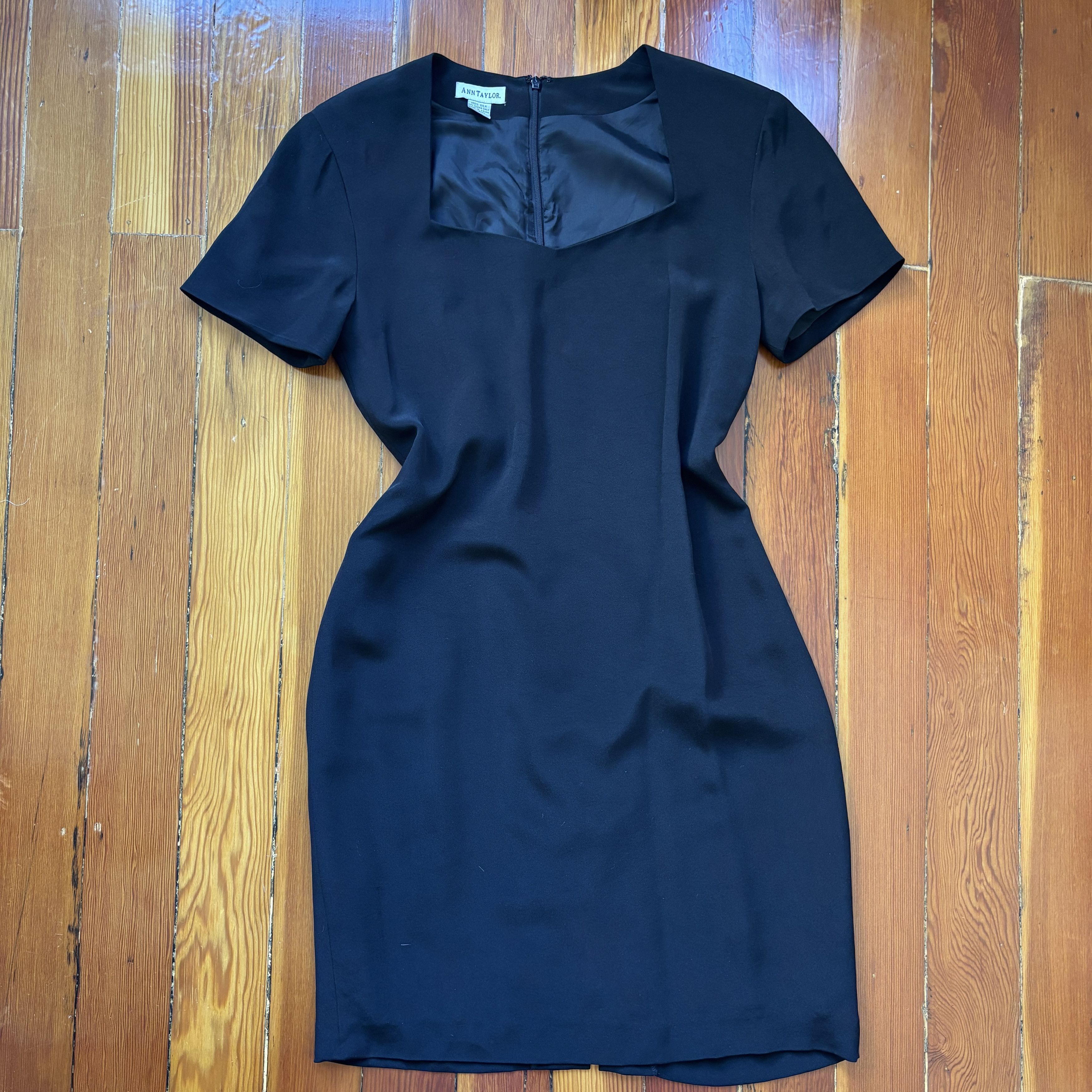 Ann Taylor 100% Silk 90s Vintage Ann Taylor Sweetheart Shift Dress Size M / US 6-8 / IT 42-44 - 1 Thumbnail