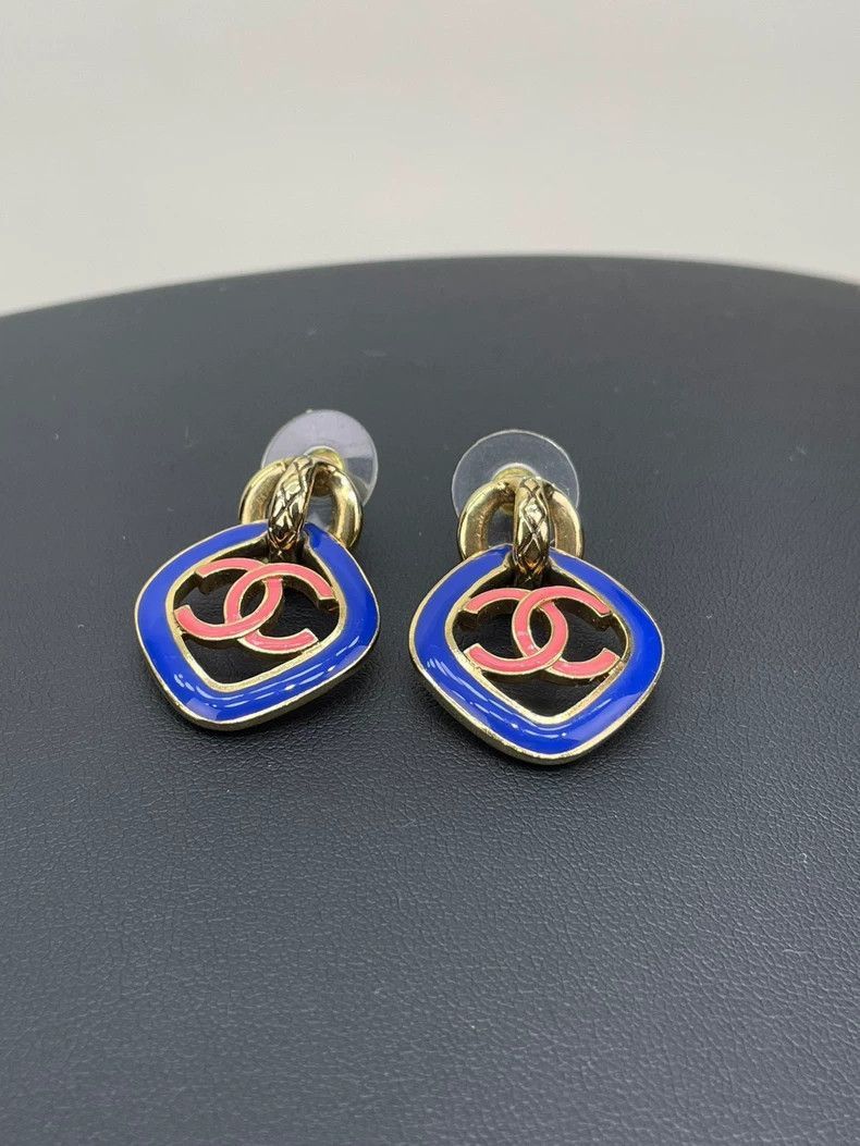 Chanel Chanel Blue Pink Double C Earrings Size ONE SIZE - 4 Thumbnail
