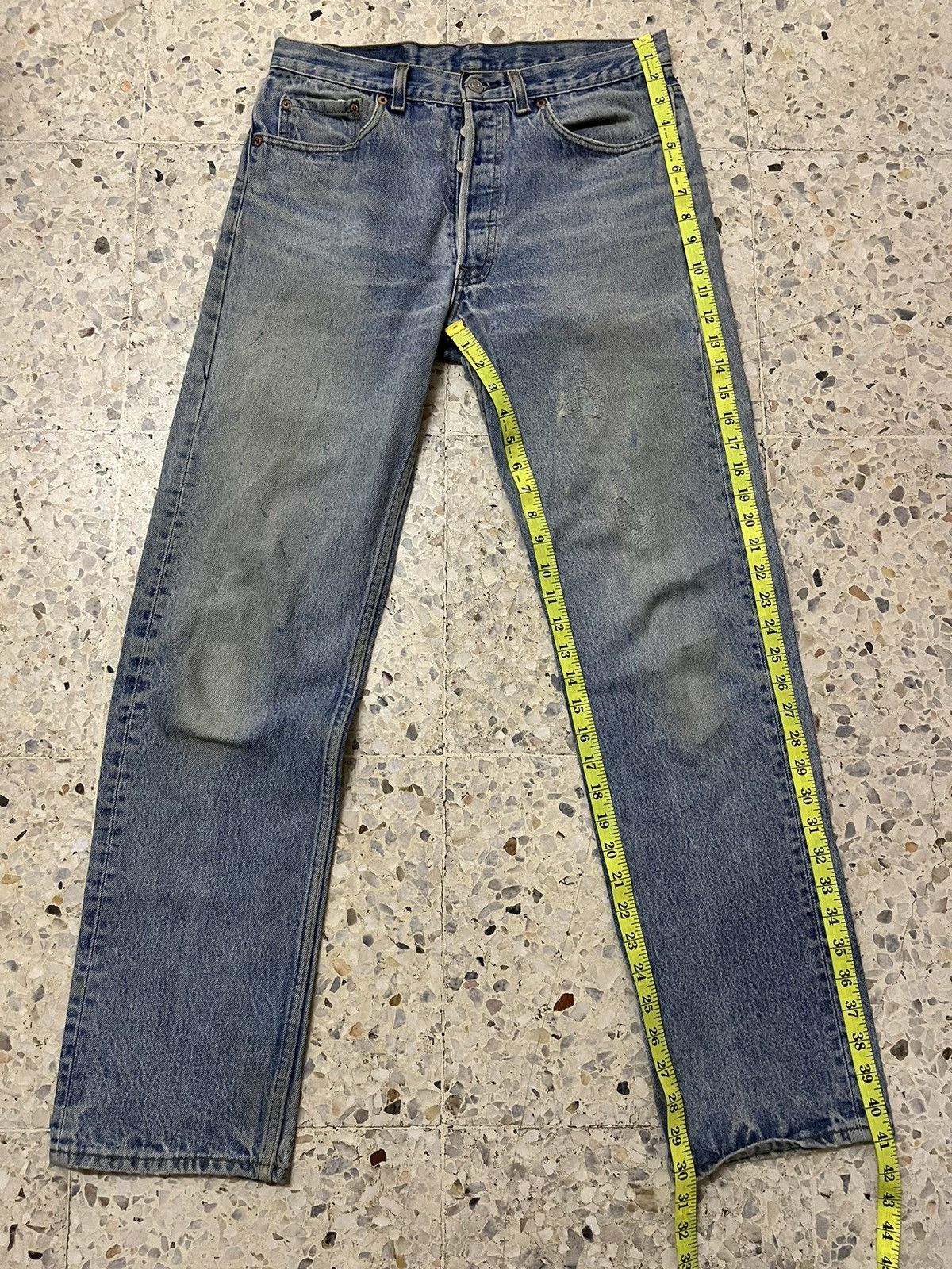 Levi's Rare 90a Levi’s 501XX Light Blue Wash Distressed Vintage Size US 31 - 16 Thumbnail