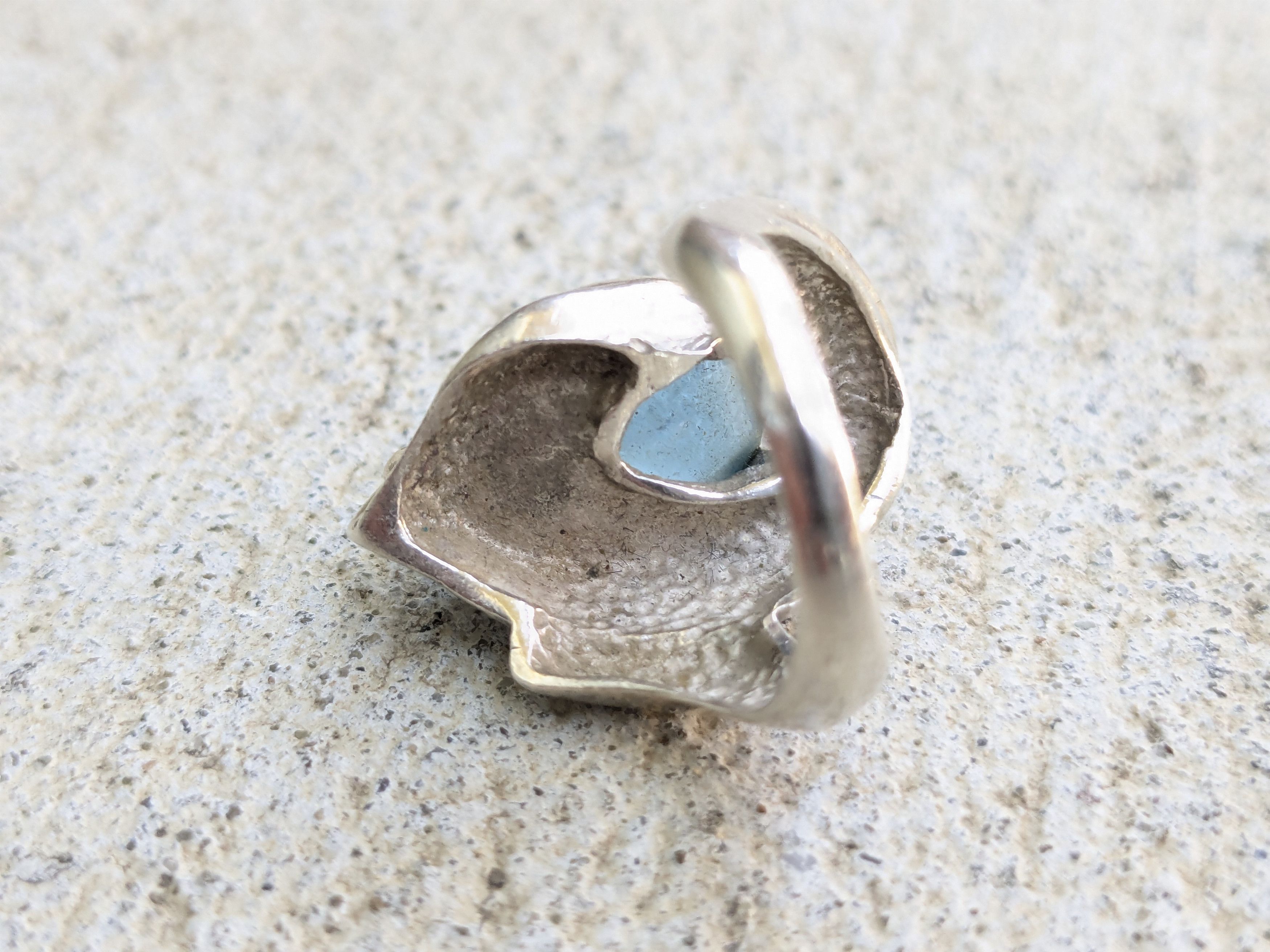 Jewelry Vintage Sterling Silver Ring Blue Topaz 5.25 Pear Teardrop Size ONE SIZE - 6 Thumbnail
