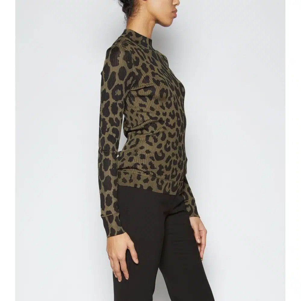 Tom Ford o1loc1c1125 MAK994 Silk Rib Mockneck Sweater in Olive Black Size L / US 10 / IT 46 - 2 Thumbnail