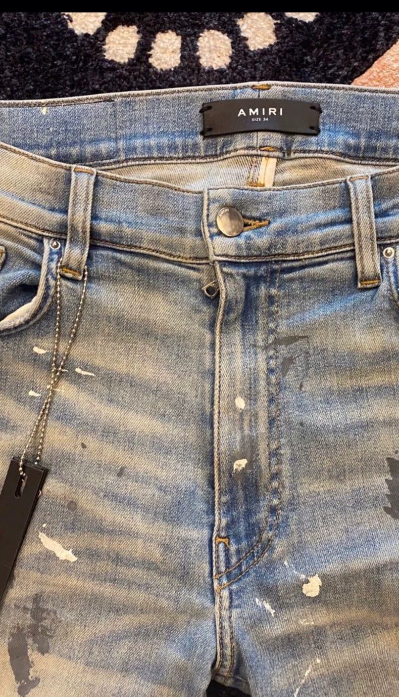 Amiri Amiri 17th season blue diamond baseboard ink jeans Size US 34 / EU 50 - 4 Thumbnail
