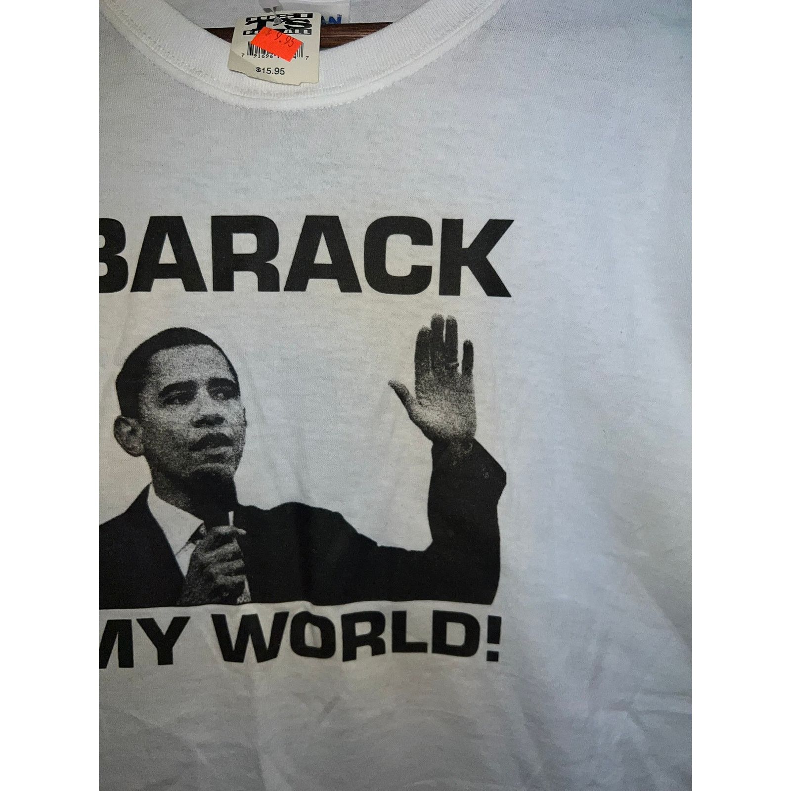 Gildan Y2K Barack My World Obama President White Shirt Tee 2XL XXL Size US XXL / EU 58 / 5 - 4 Thumbnail