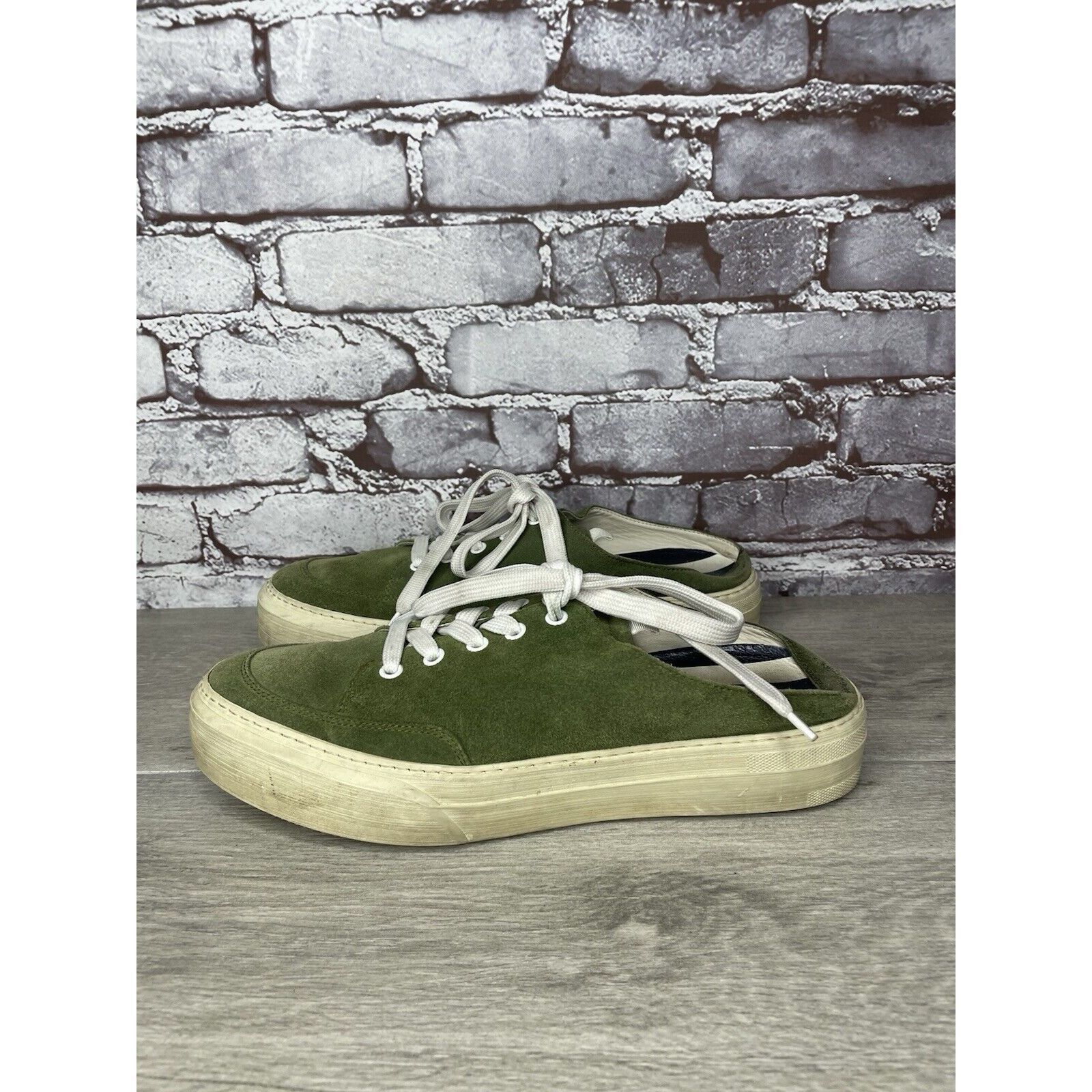 Sunnei Sunnei Green Suede Leather Slip On Lace Up Sneakers Shoes Wo Size US 11 / IT 41 - 6 Thumbnail