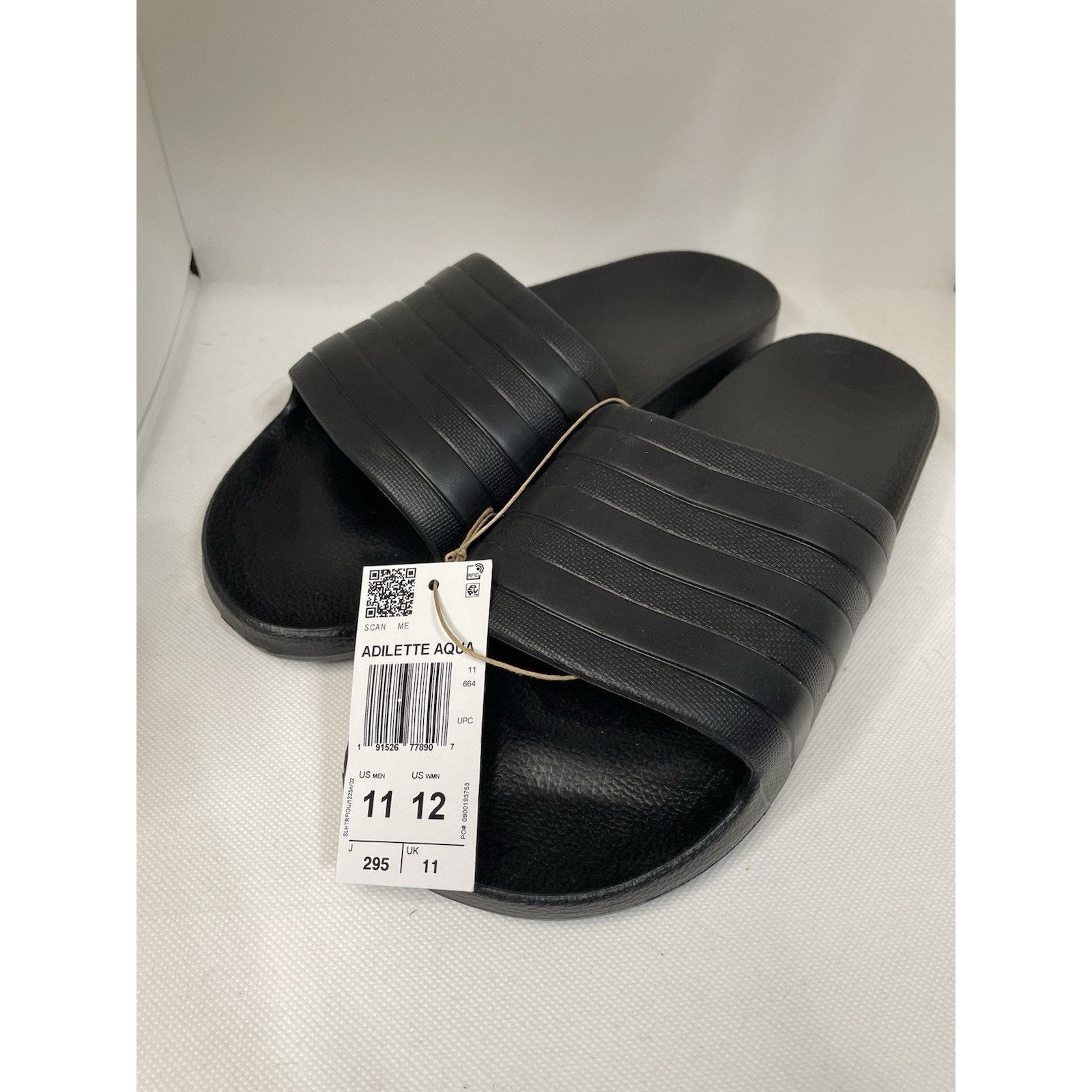Adidas Adidas Adilette Aqua Slides BNWT Mens 11 Blk/Blk/Blk Size US 11 / EU 44 - 2 Thumbnail