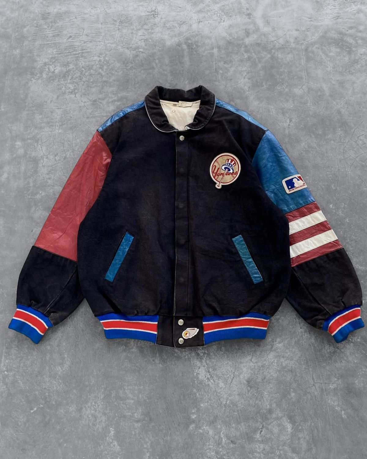 MLB 🔥VTG 90’s JEFF HAMILTON NEW YORK YANKEES LEATHER JACKET🇺🇸 Size US L / EU 52-54 / 3 - 4 Thumbnail