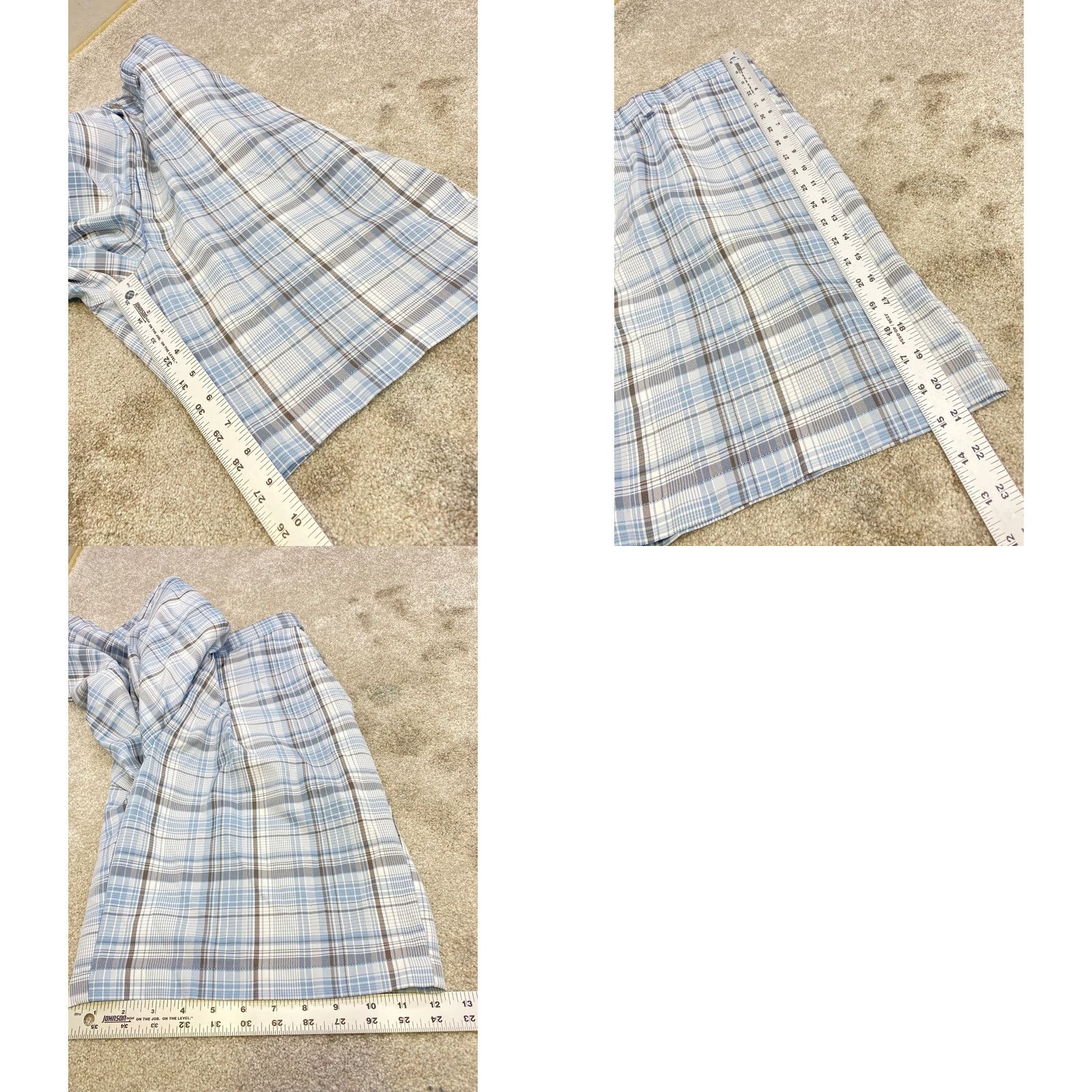 Haggar Haggar Premium Chino Shorts Men 40x9 Blue Gray Plaid Knit Stretch 9 Inseam Big & Tall Slim Classic Button Closure Flat Front Color Multicolor 6608 Size US 40 / EU 56 - 8 Thumbnail