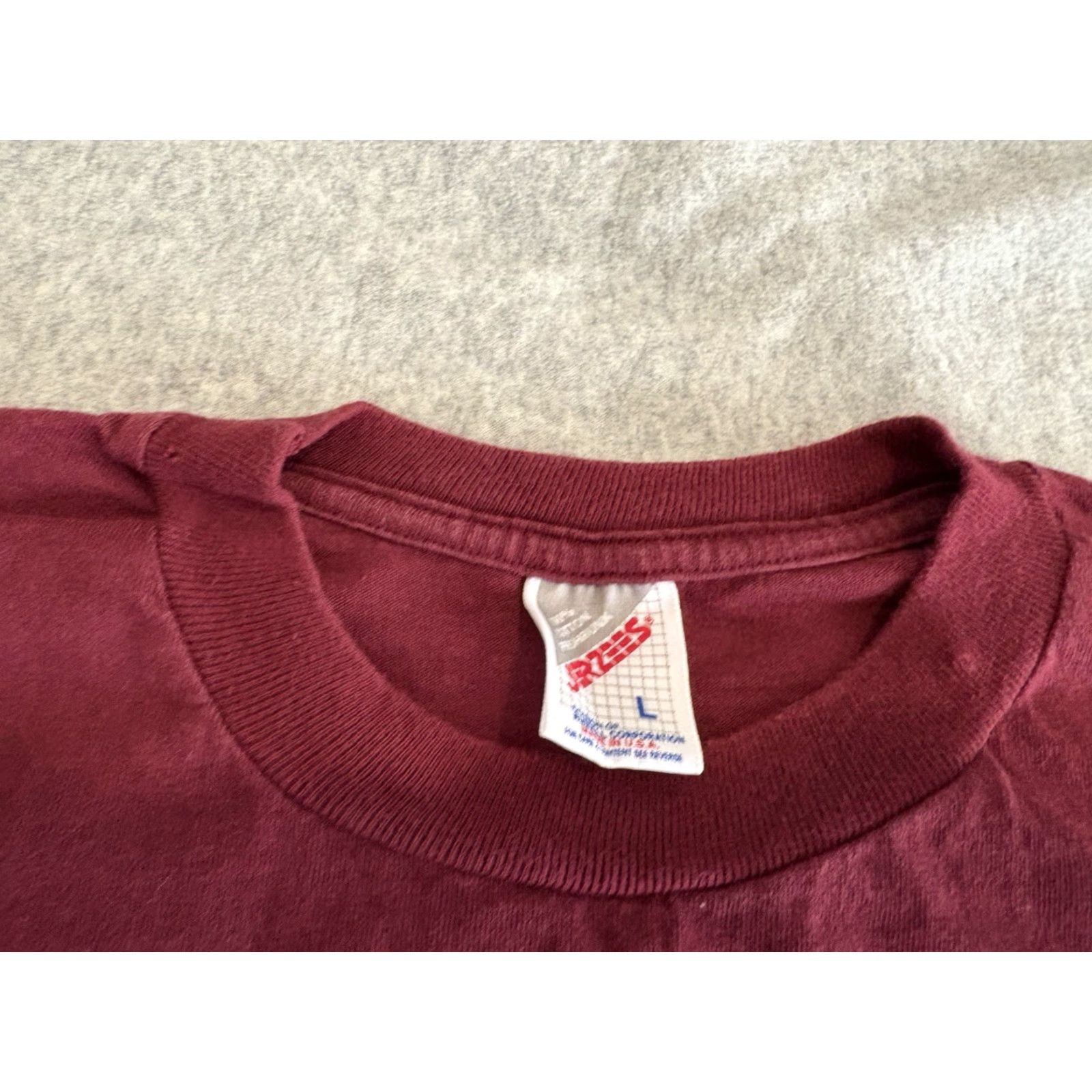 Jerzees VINTAGE Manapua Hawaiian Kine Tee Shirt Shirt Short Sleeve Crew Neck Maroon L Mens Size US L / EU 52-54 / 3 - 5 Thumbnail