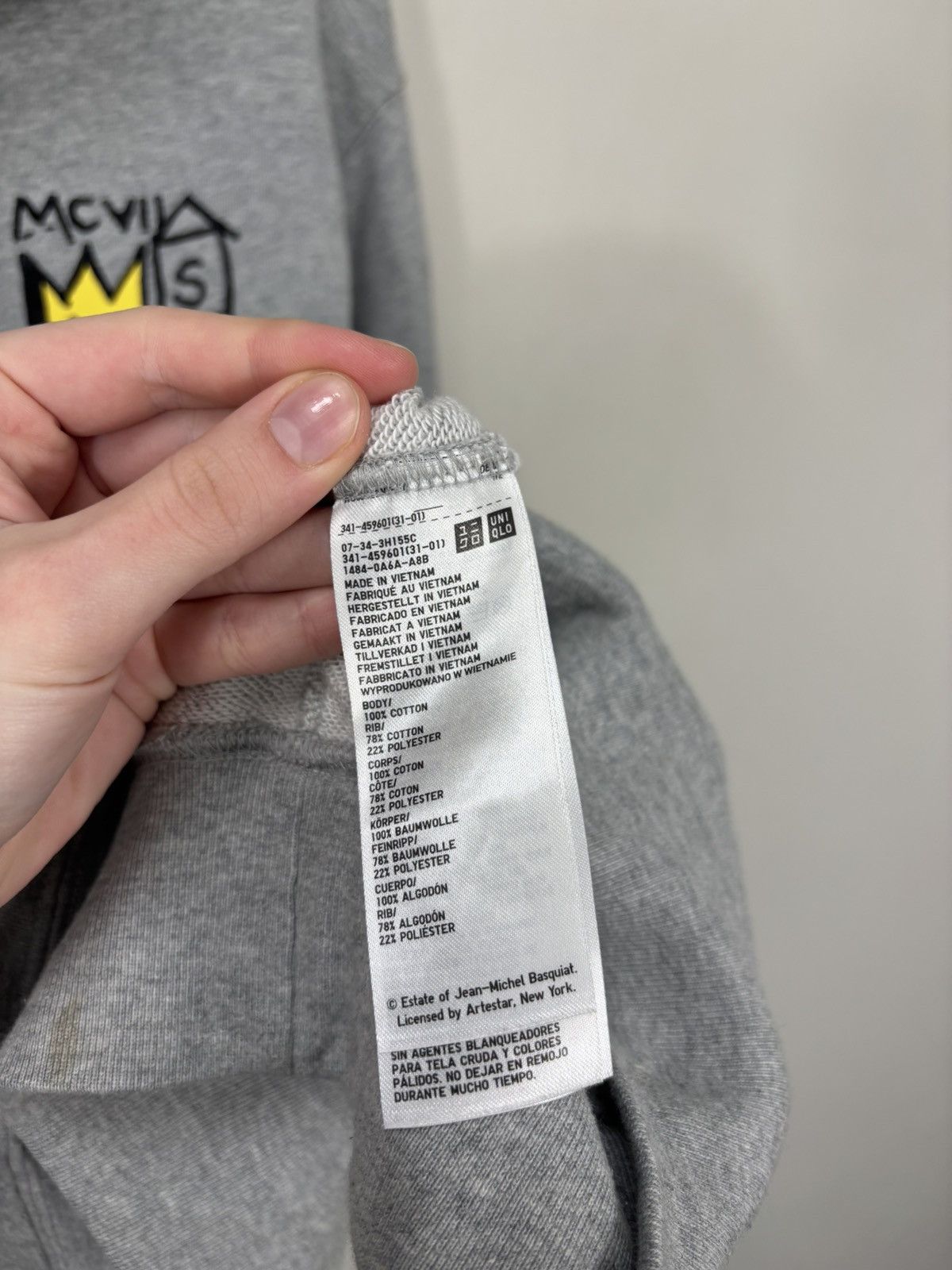 Uniqlo Uniqlo Jean Michel Basquiat Men’s Grey Classic Hoodie Size US L / EU 52-54 / 3 - 21 Thumbnail