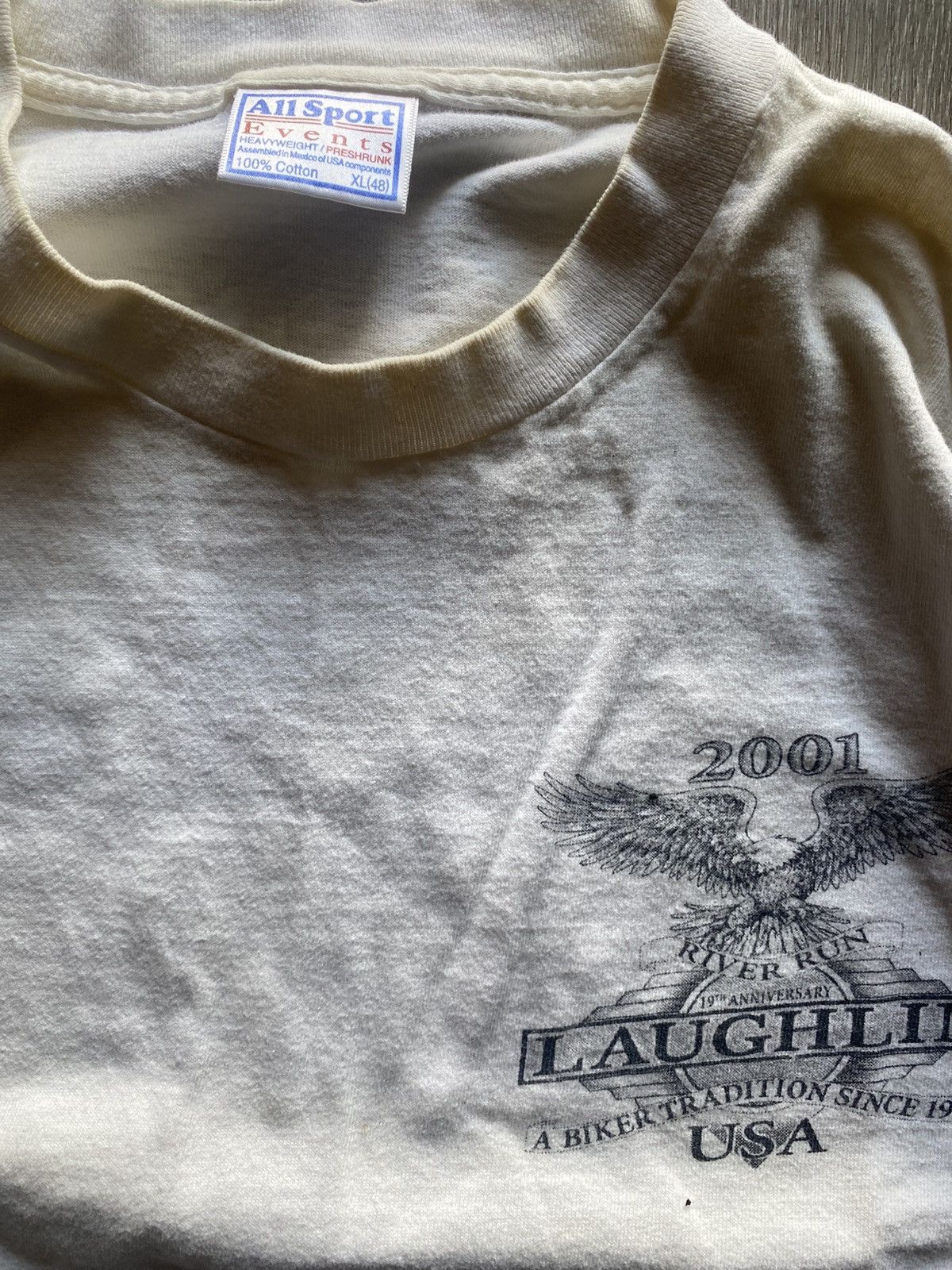 Harley Davidson Vintage 2001 Laughlin River Run Motorcycle Tee Size US XL / EU 56 / 4 - 4 Thumbnail
