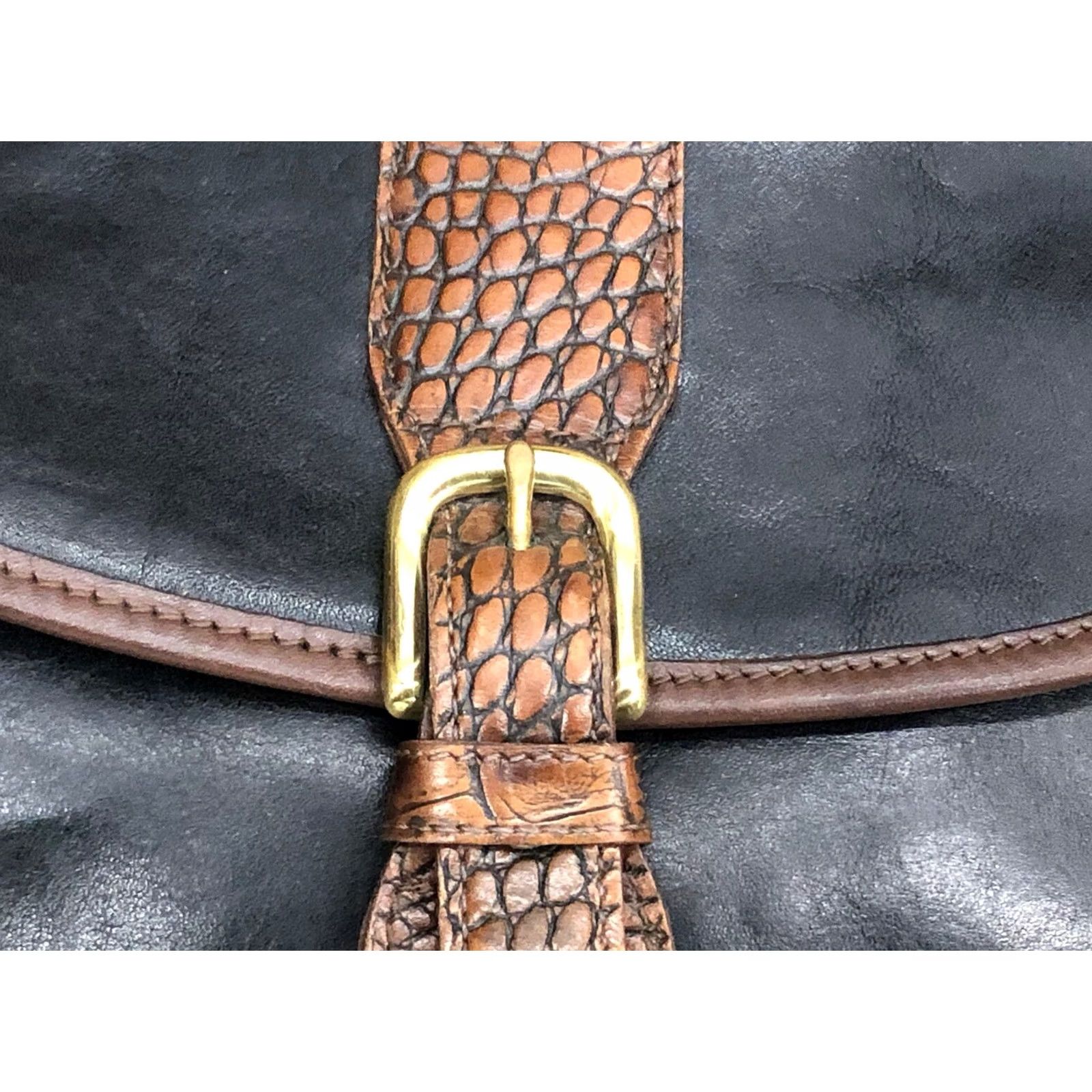 BRAHMIN VINTAGE Brahmin Brown Black Leather Shoulder Bag Size ONE SIZE - 2 Thumbnail