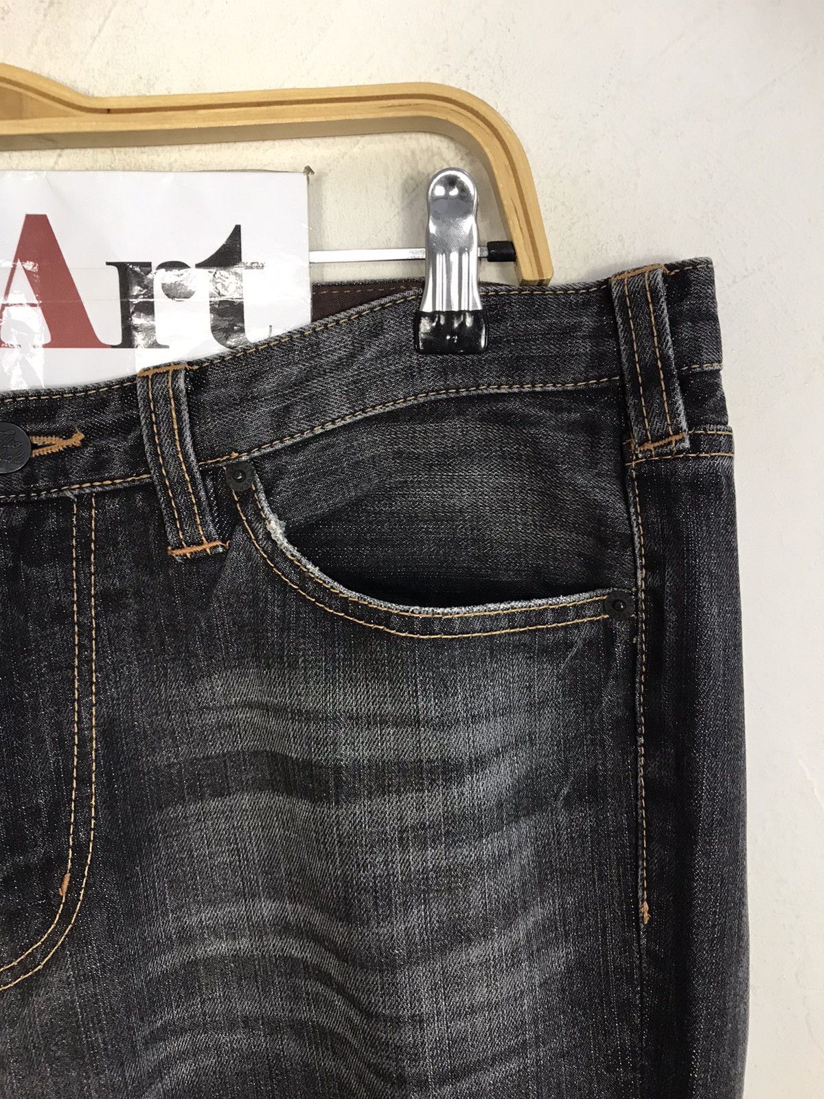 Japanese Brand × Takeo Kikuchi × Vintage Vintage Takeo Kikuchi Black Colour Design Denim Jeans Size US 34 / EU 50 - 5 Thumbnail