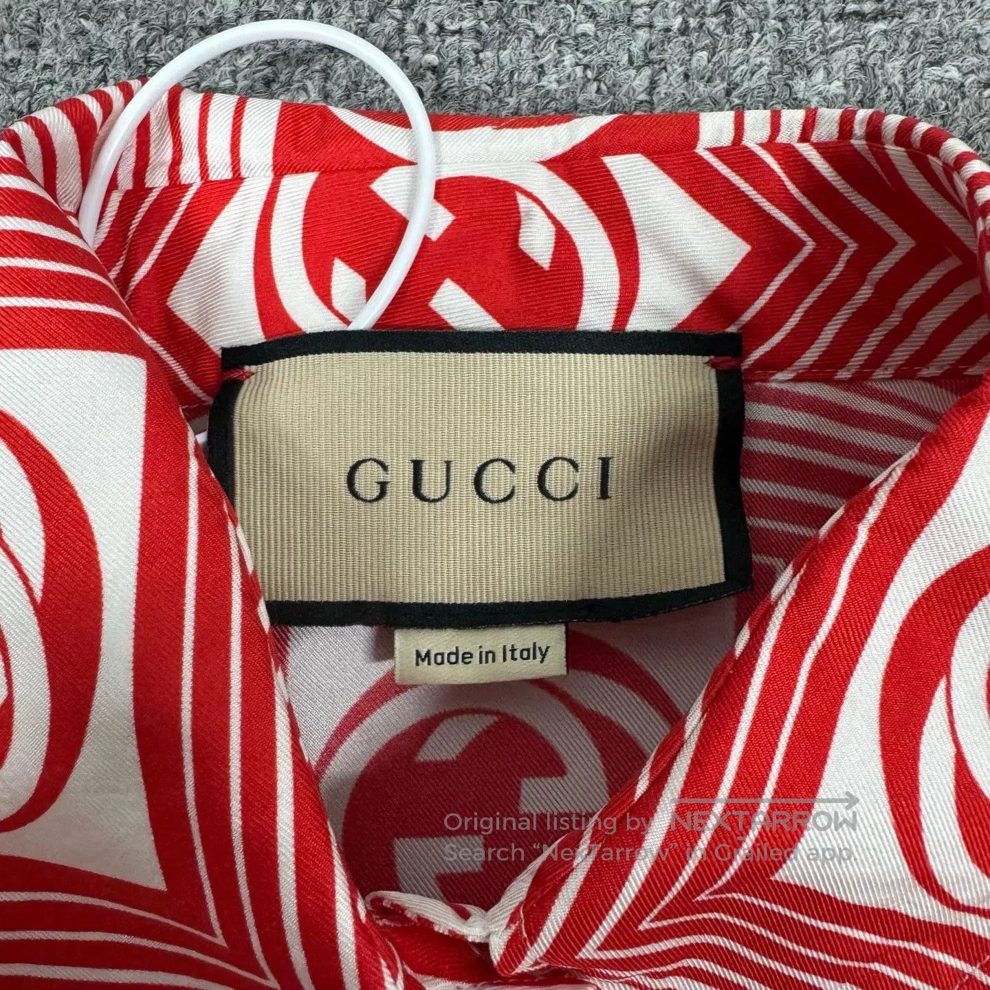 Gucci Gucci Red GG Logo Silk Long. Size S / US 4 / IT 40 - 6 Thumbnail