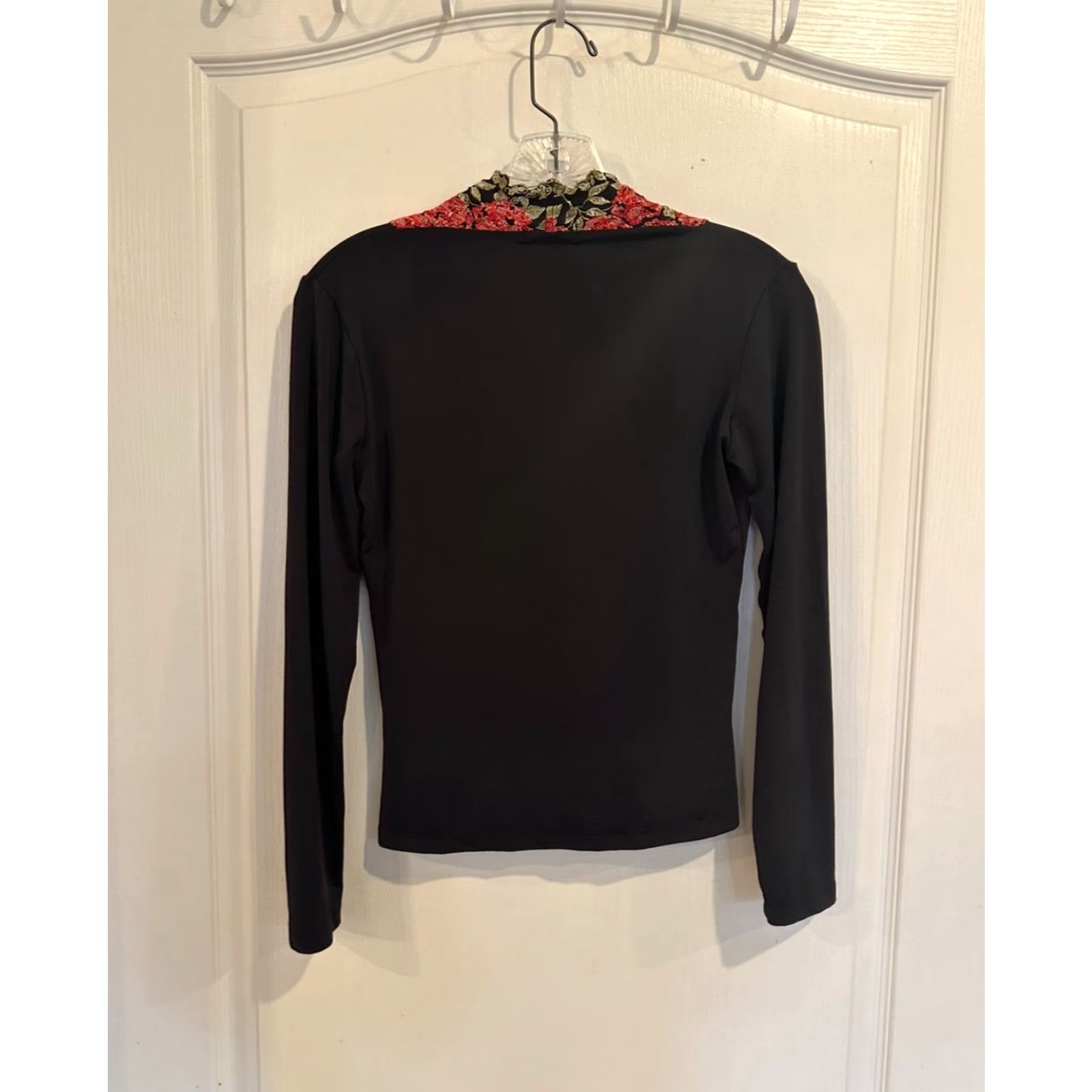 Vintage VINTAGE Opera Blouse Size M Black Floral Embroidered Women Medium Size M / US 6-8 / IT 42-44 - 5 Thumbnail