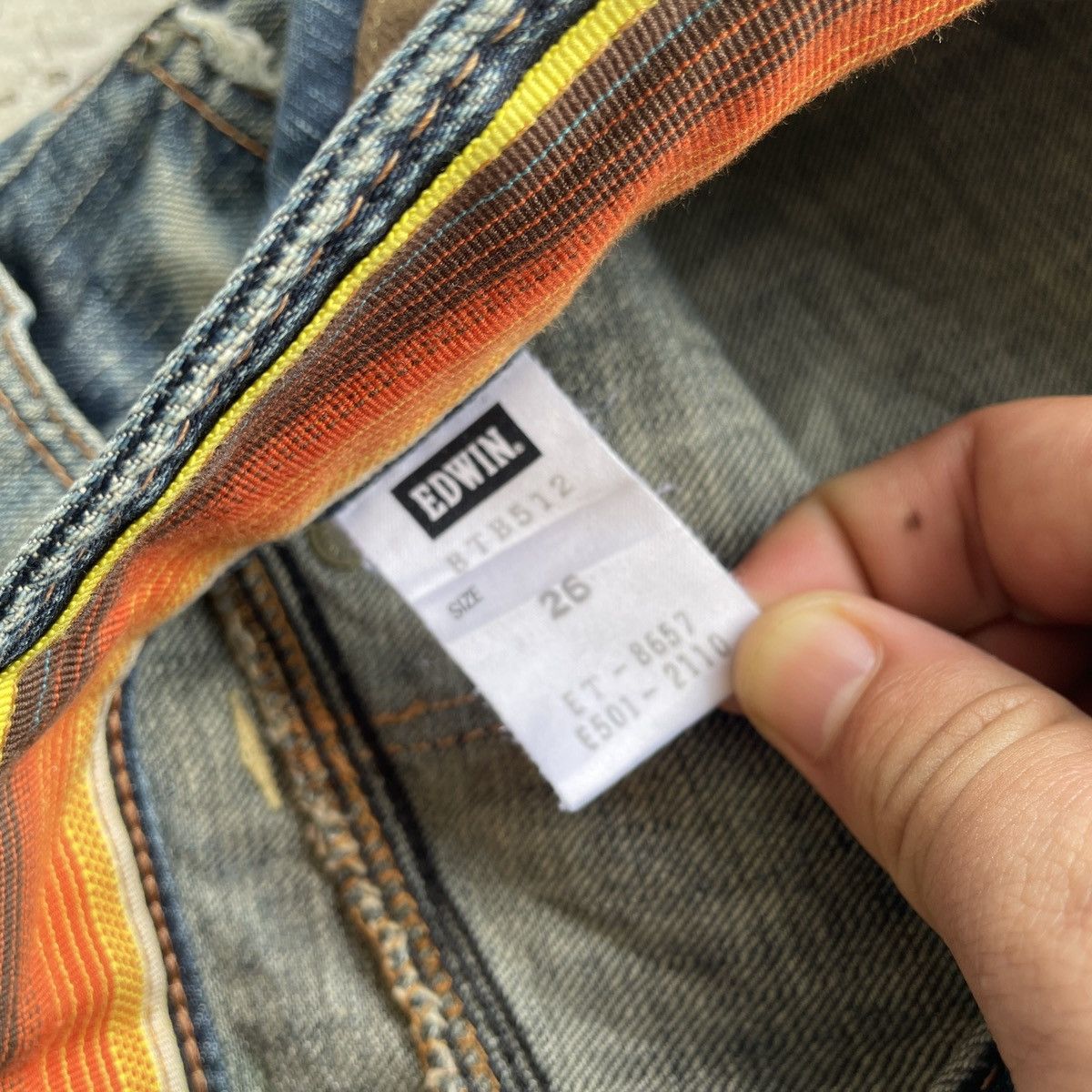 Edwin Vintage Edwin Distressed Mud Wash Jeans Faded Denim Pants Size US 28 / EU 44 - 9 Thumbnail
