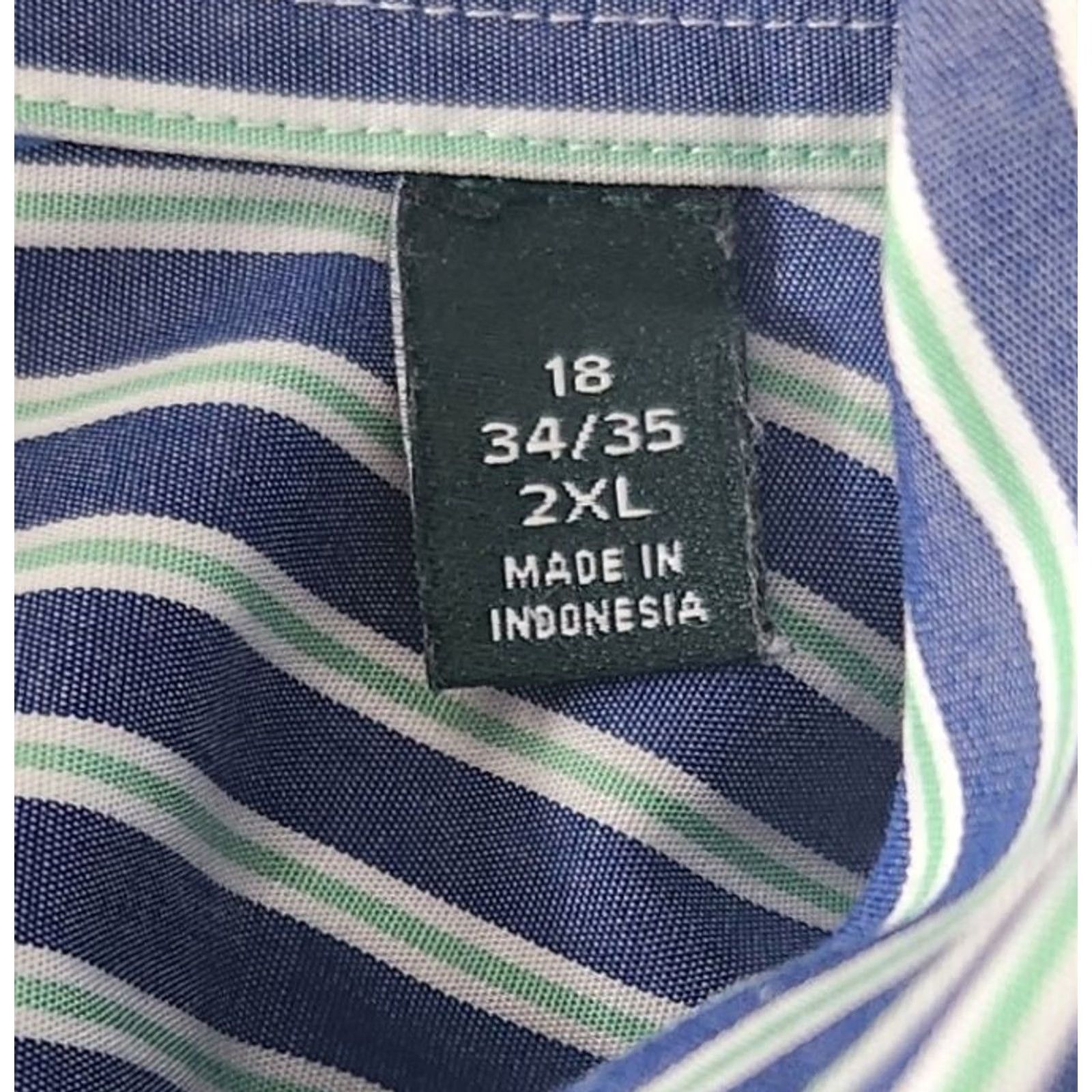 Ralph Lauren Ralph Lauren Shirt Adult 2XL Blue Stripe Long Sleeve Reg Fit Stretch Pocket Size US XXL / EU 58 / 5 - 4 Thumbnail