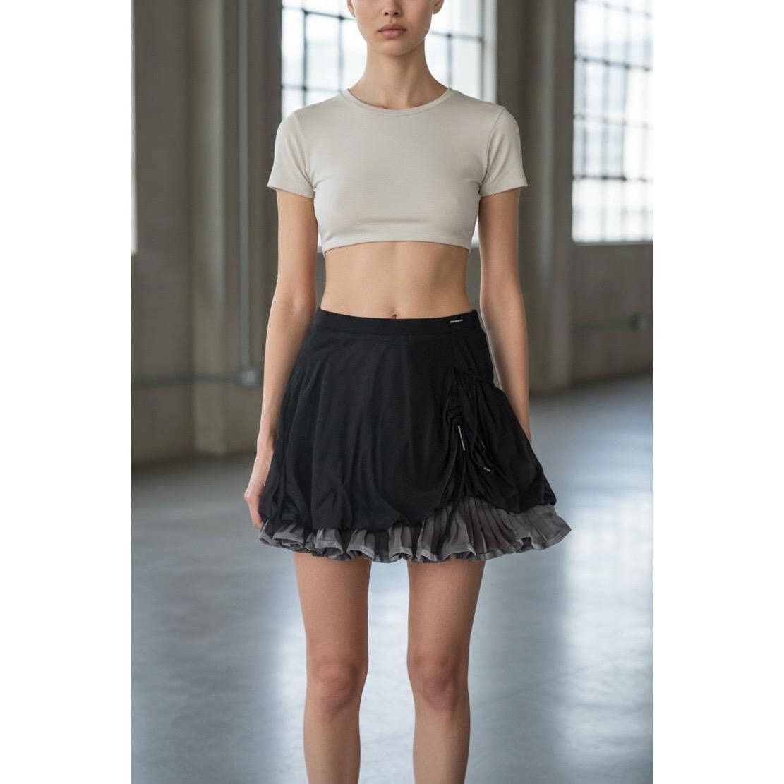 Cop Copine The Cop Copine Ruffled Ruched Midi Skirt Size 36" / US 14 / IT 50 - 1 Thumbnail