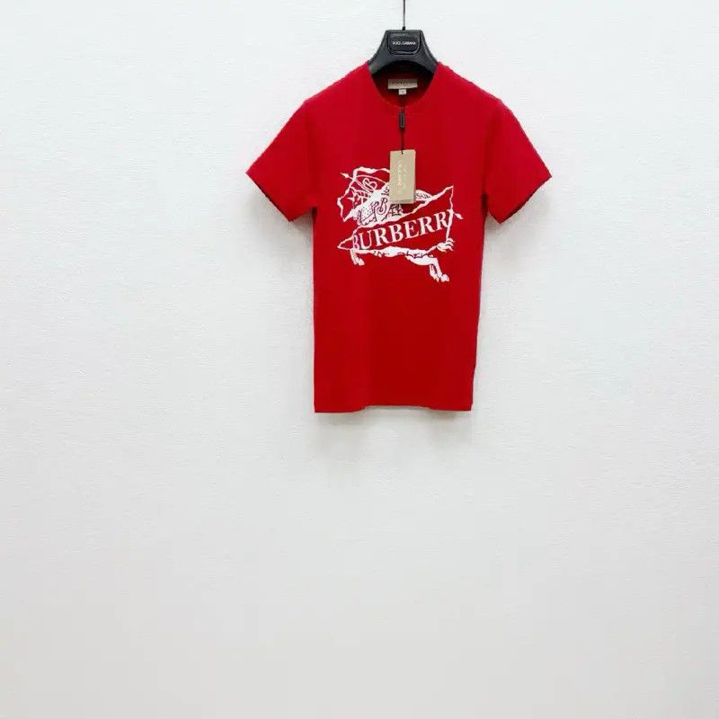 Burberry Red Cotton Men's Short Sleeve T-Shirt