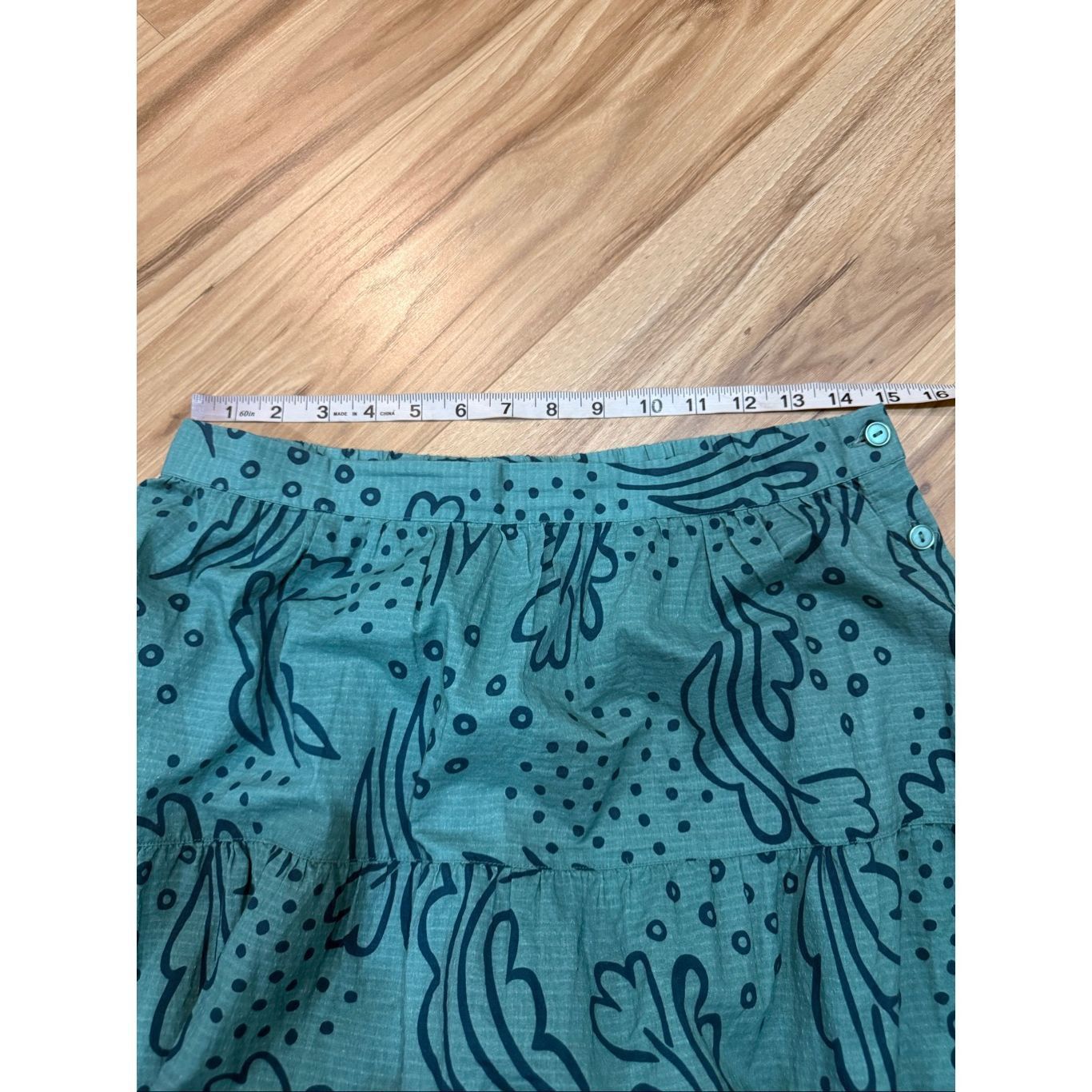Guru Gudrun Sjoden green leaves tiered skirt size Medium Size 32" / US 10 / IT 46 - 7 Thumbnail