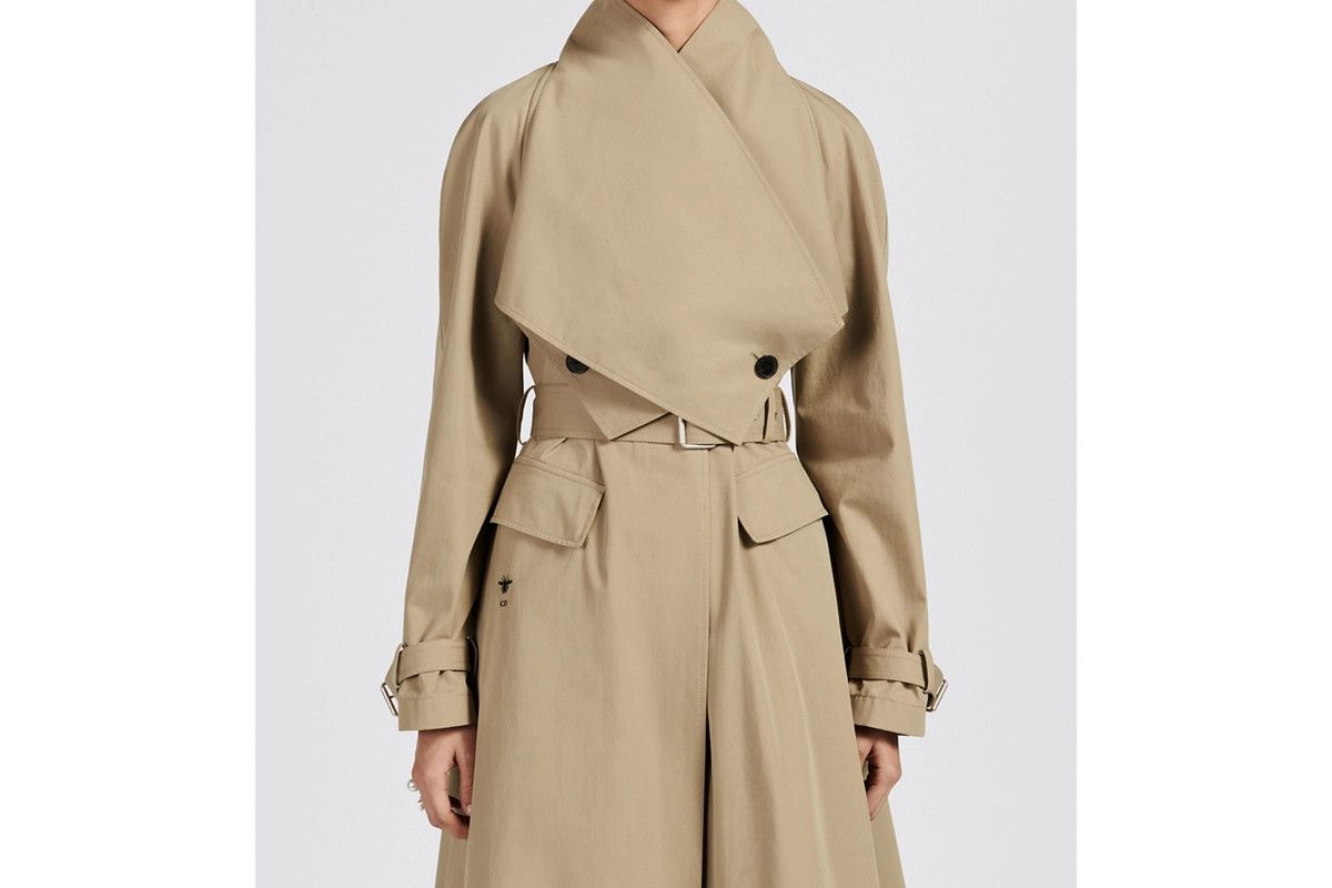 Dior o1bcso1str0225 Coat with Criss Cross Collar in Beige Size L / US 10 / IT 46 - 6 Thumbnail