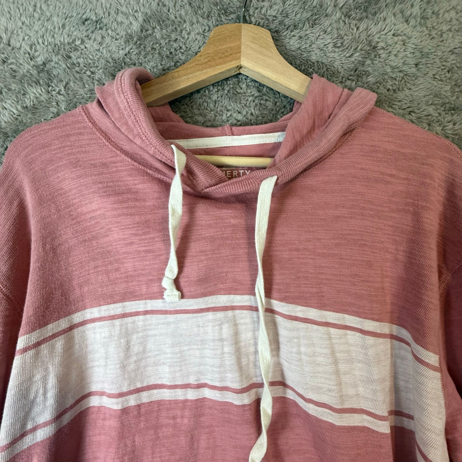 Faherty Faherty Men's Surf Stripe Slub Hoodie Shirt Pink Red XXL 2XL Size US XXL / EU 58 / 5 - 4 Thumbnail