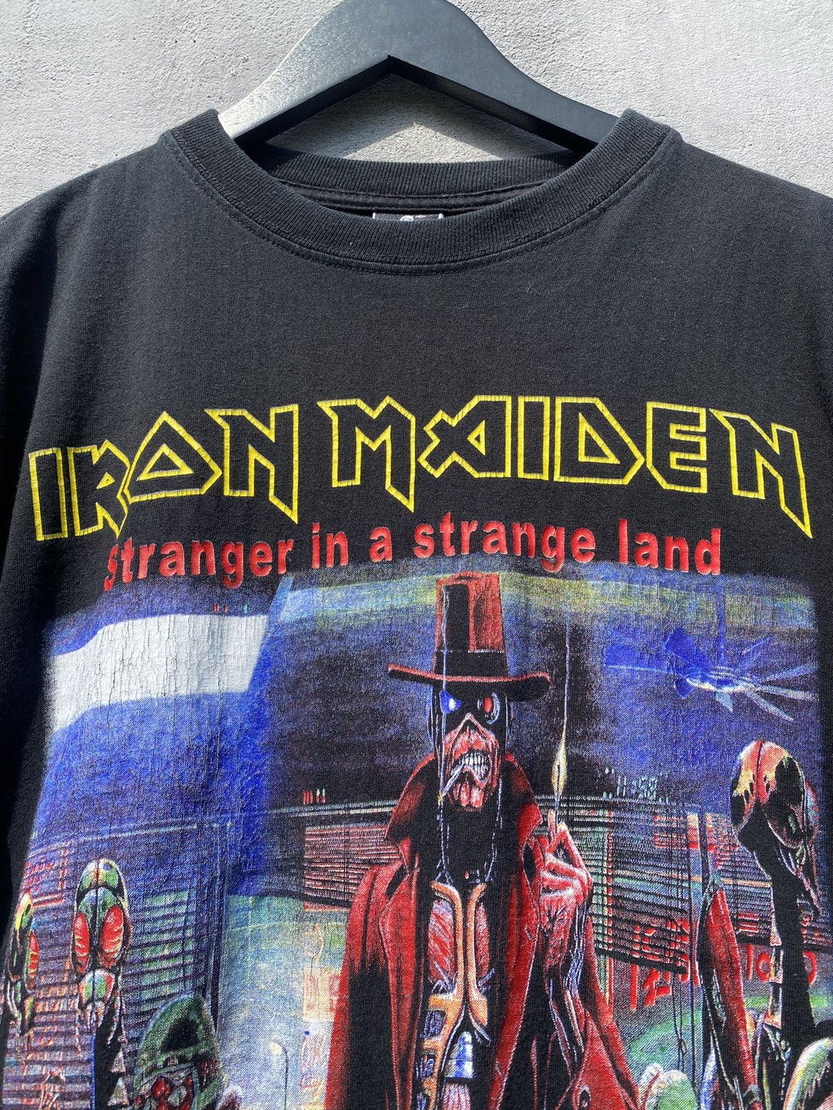Band Tees Vintage Iron Maiden Stranger In A Strange Land Band Tee Size US L / EU 52-54 / 3 - 3 Thumbnail
