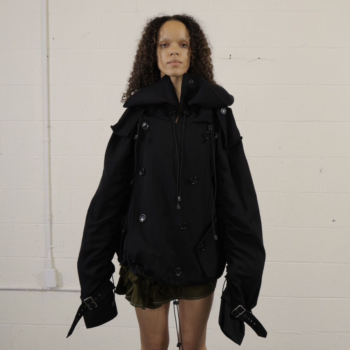 image of Comme Des Garcons 2005 Junya Watanabe Comme Des Garçons Oversize Bungee Coat in Black, Women's (Siz